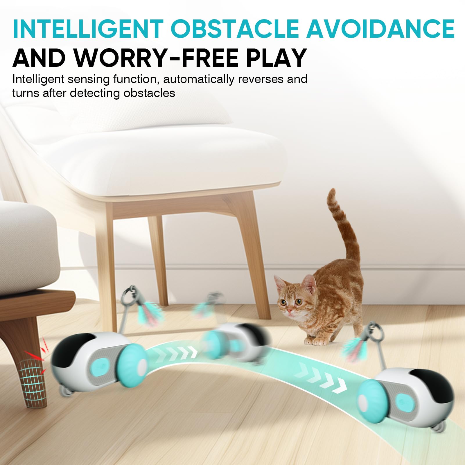 Remote Control Smart Electric Interactive Cat Toy Smart Turbo Tail Automatic Car Toys For Indoor Bored Cats Robot Rc Cat Mental