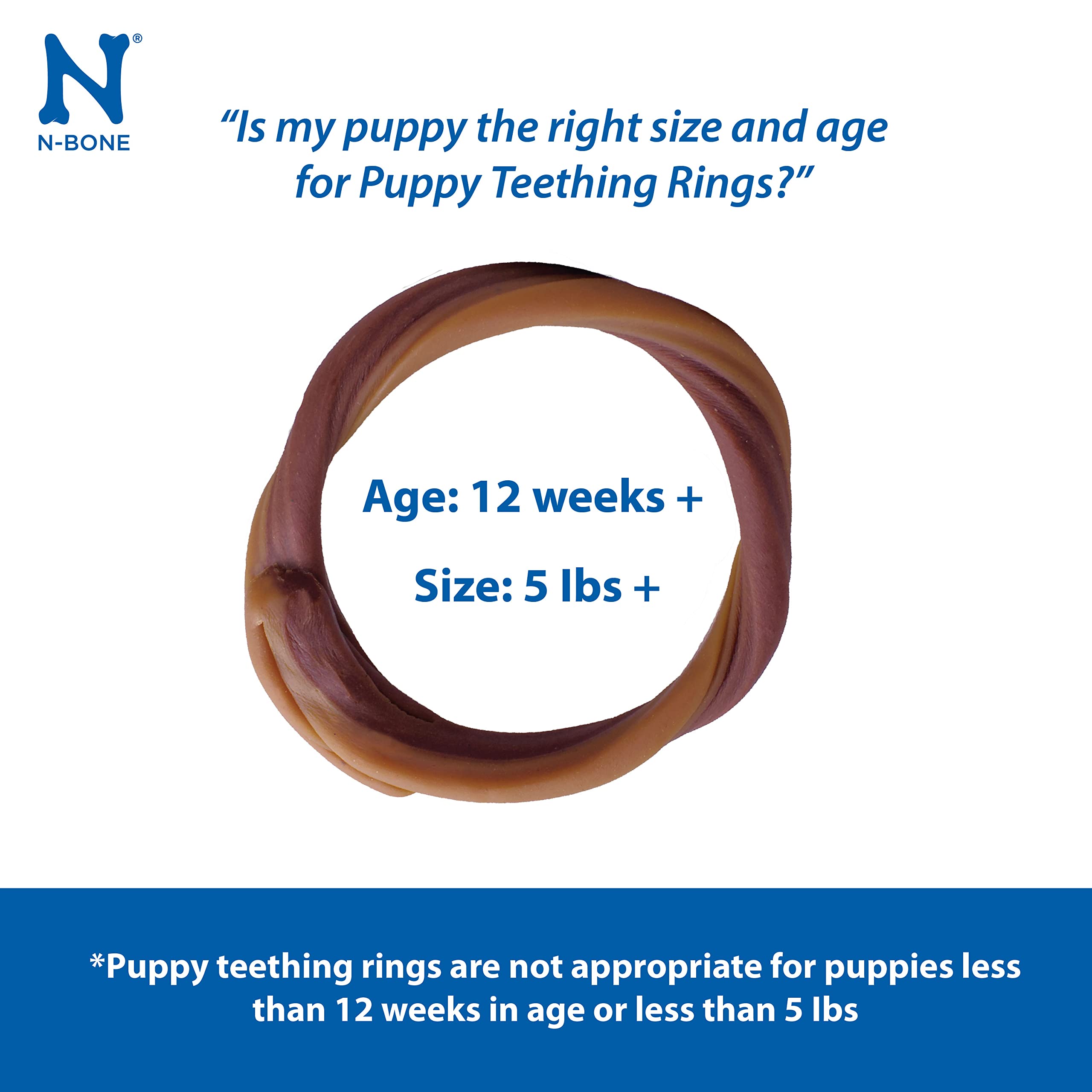 N-Bone Puppy Teething Rings, Grain-Free Chicken Flavor, 6 Ct