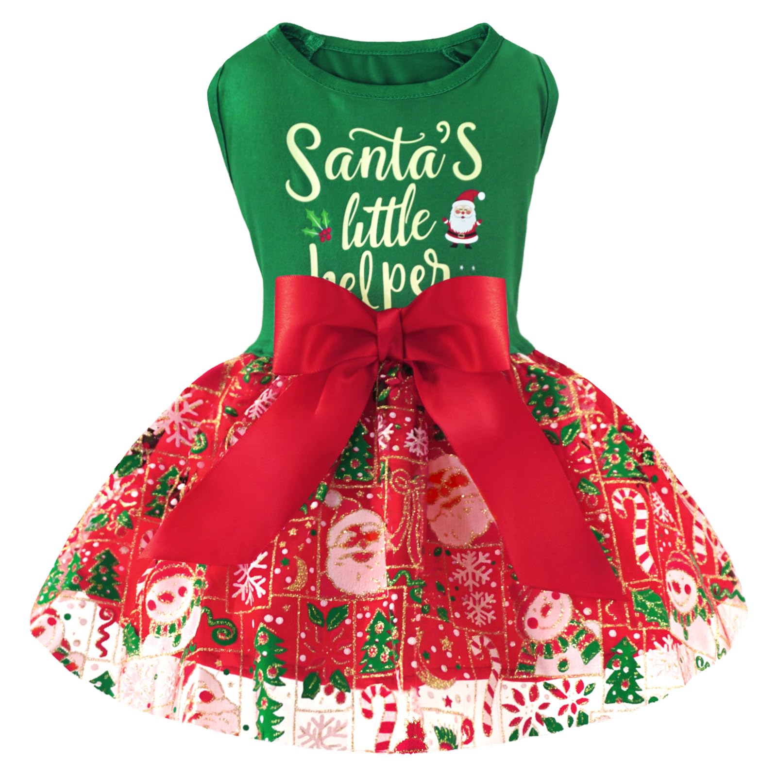 Xpudac Dog Christmas Dress Outfit Snowman Tulle Dress Holiday Dog Clot –  Petocart