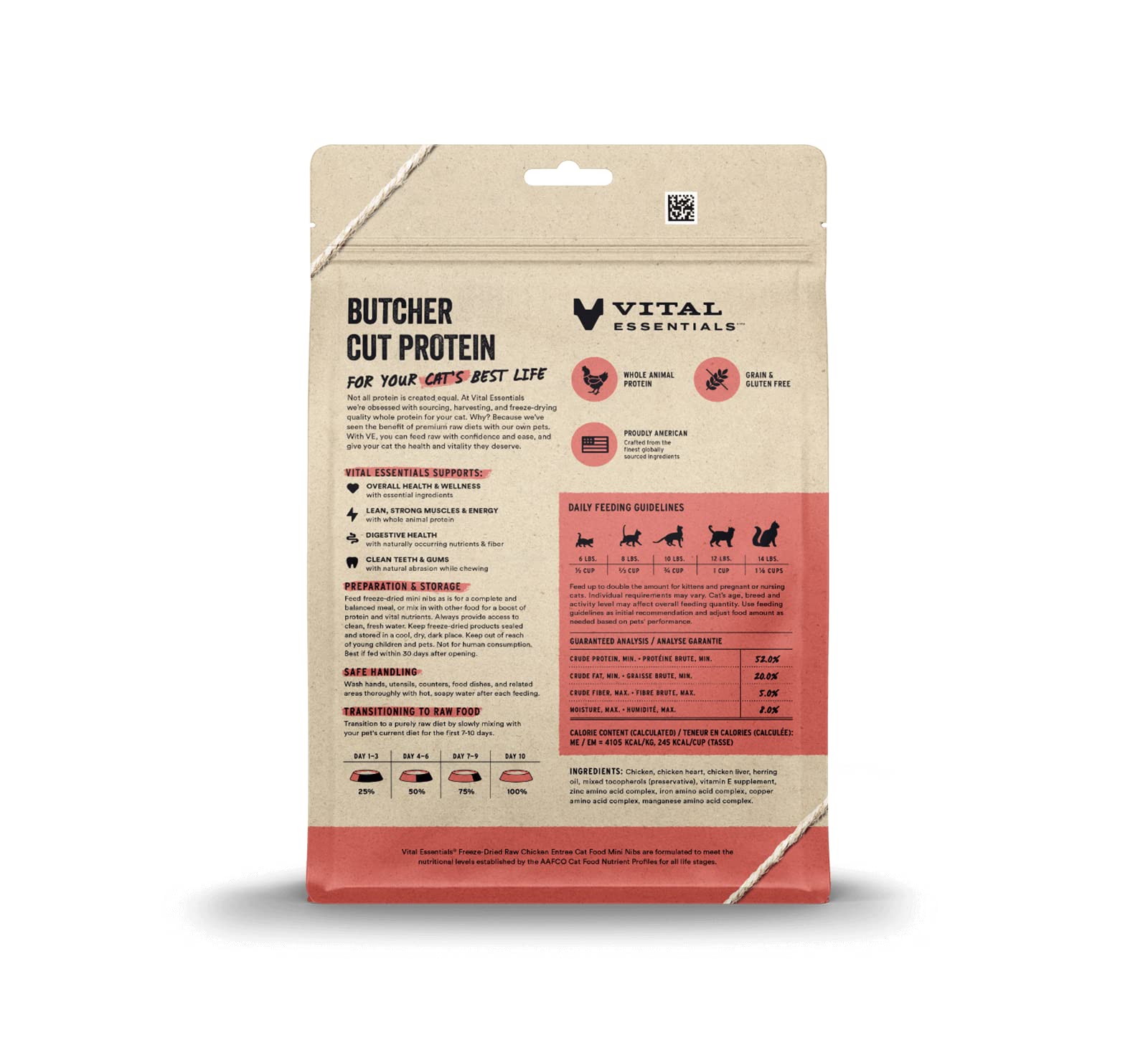 Vital Essentials Freeze-Dried Raw Chicken Meal or Mixer Cat Food Crunchy Nibs, 12 oz