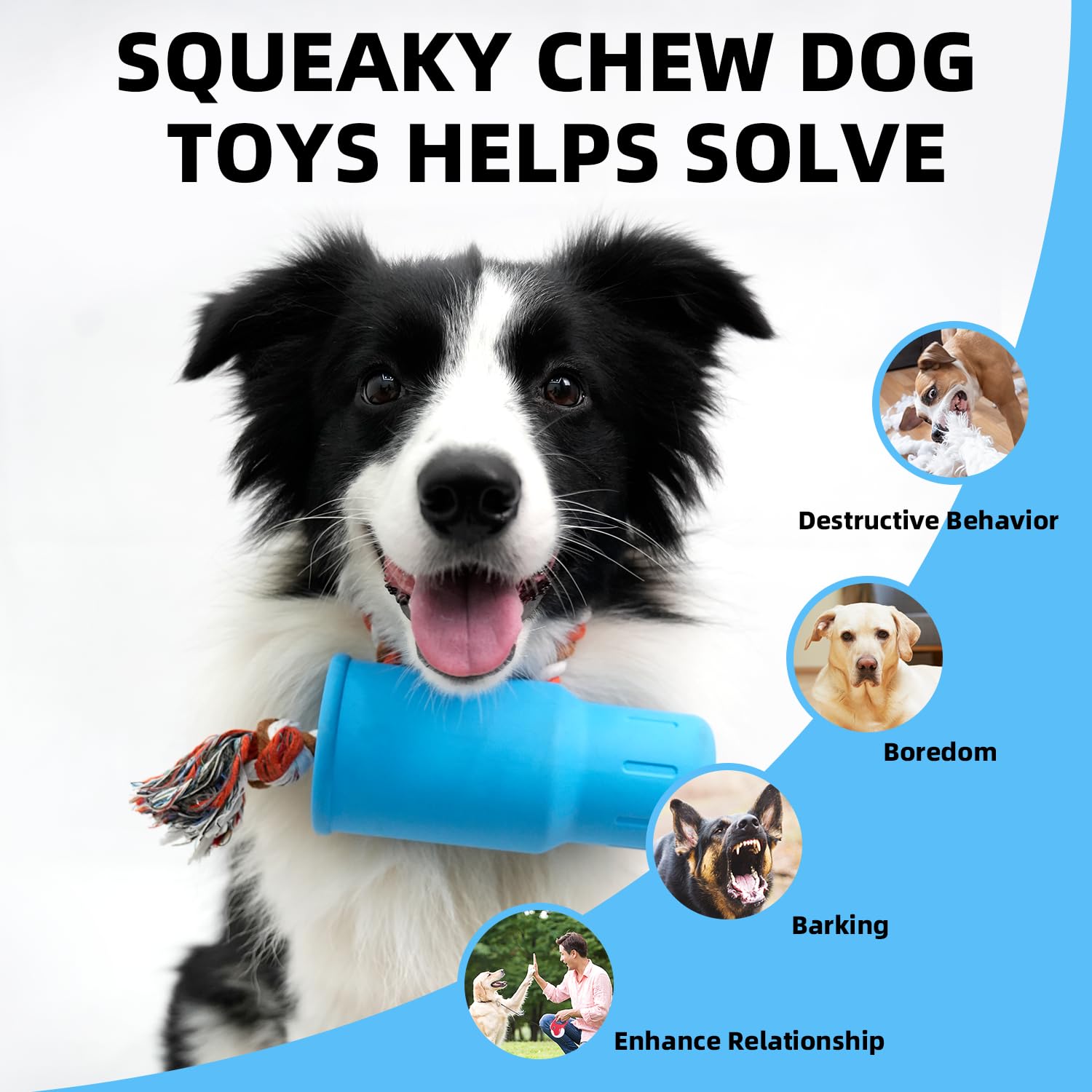 Dog Toys For Aggressive Chewers, Dog Squeaky Toys For Large Dogs, Durable Indestructible Tough Dog Chew Toys For Medium Dogs, In