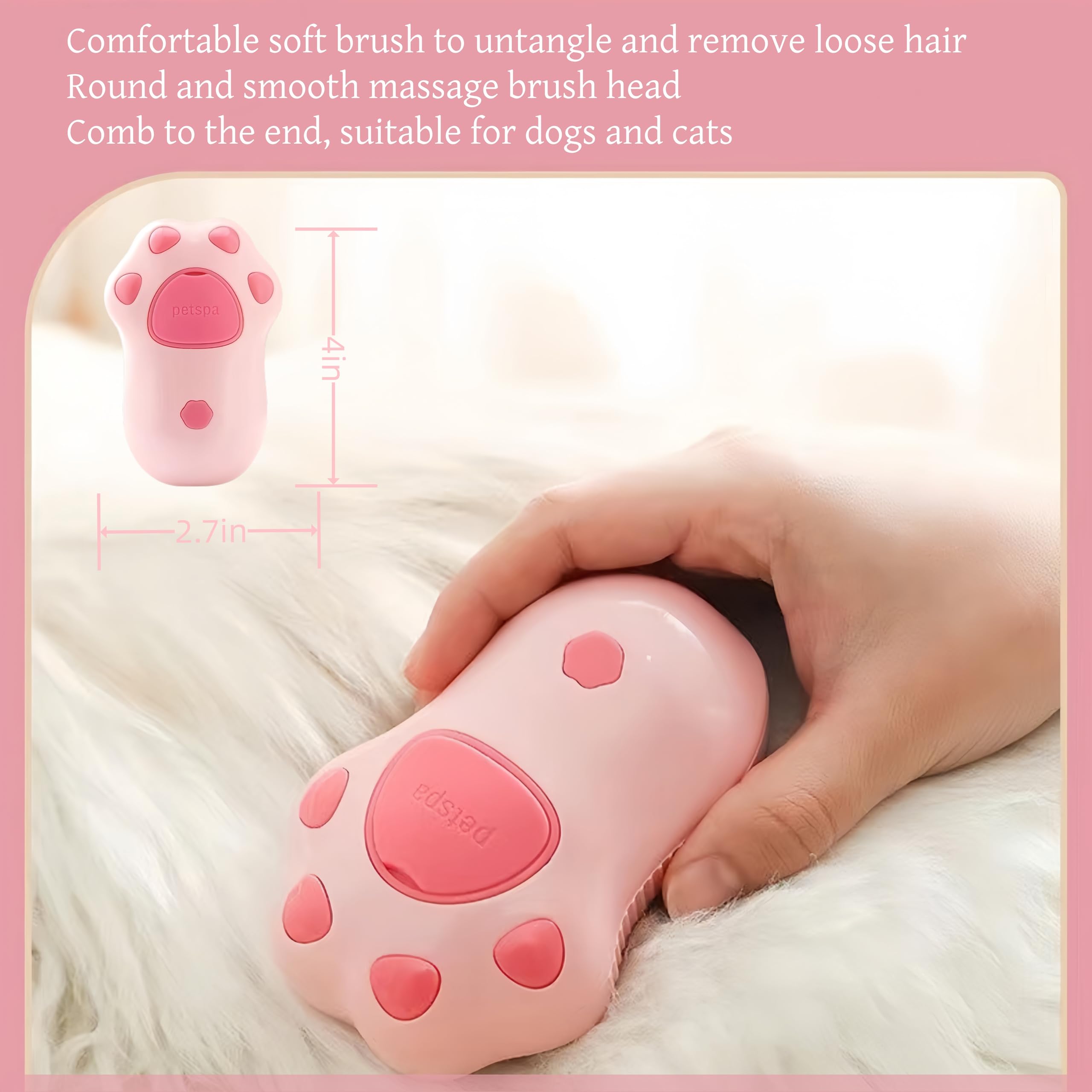 Cat Steam Brush For Shedding - 4 In 1 Cat Steam Brushes For Indoor, Zen Brush For Cats, Pet Spray Hair Removal Comb, Spritz Defu