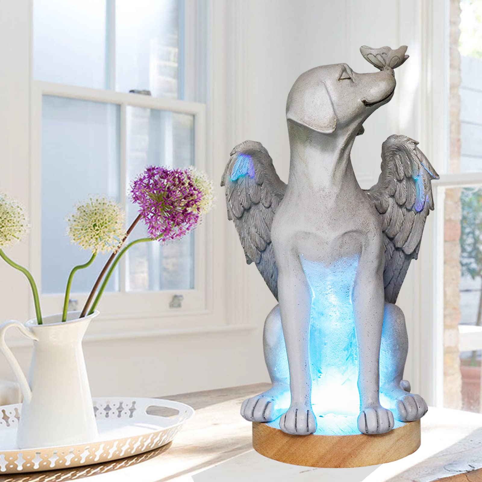 Dnoifne Angel Dog Memorial Statue, Pet Memorial Stones For Dogs, Angel Dog Memorial Gifts, Dog Passing Away Gifts, Pet Loss Gift For Dog, Garden Resin Dog Ornament, Pets Grave Marker, Tribute Statue