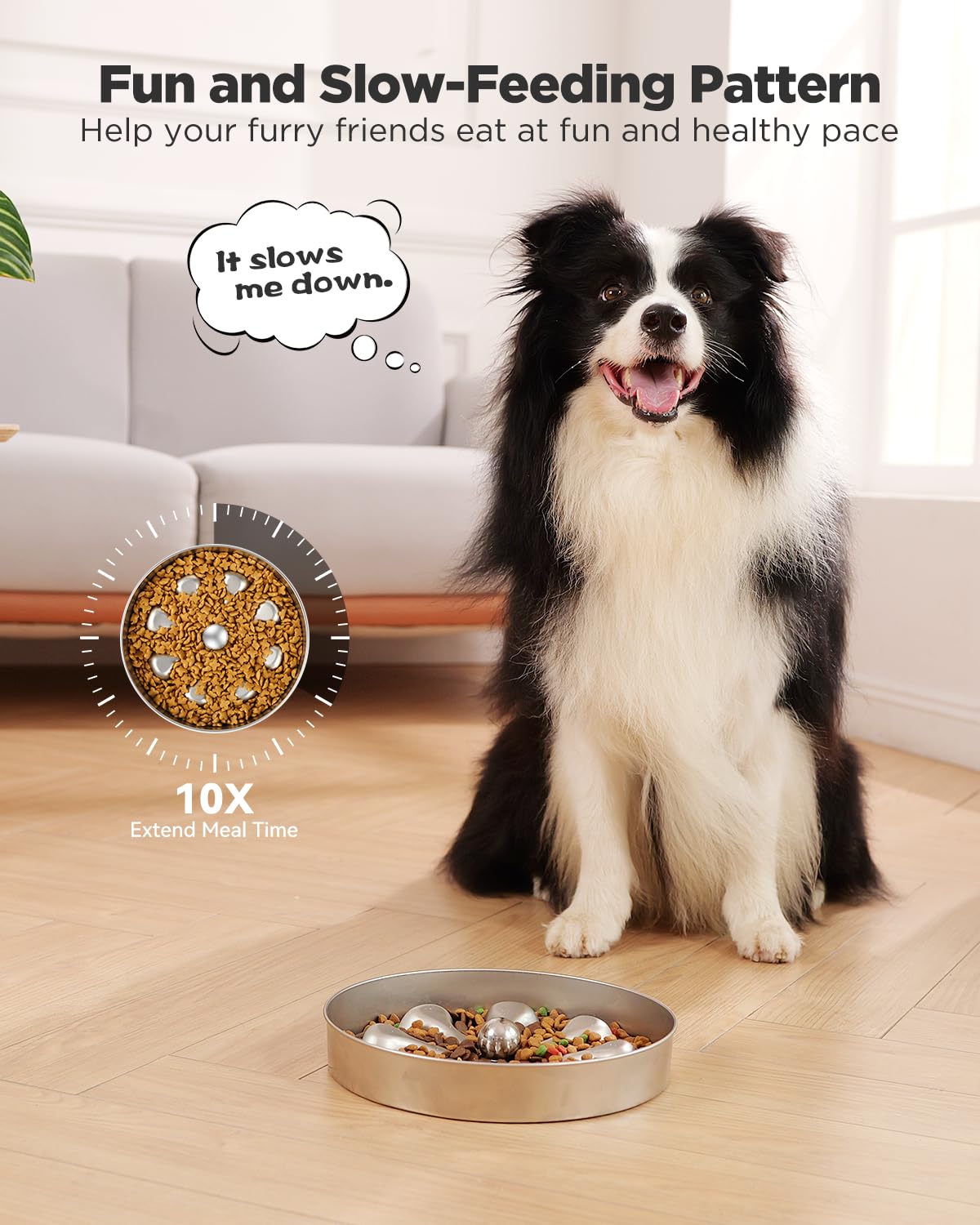 Oiwliur 2-Pack Slow Feeder Bowls - Stainless Steel Metal Bowl For Slow Feeding, Double-Sided Design Suitable For Dry, Wet, Or Ra