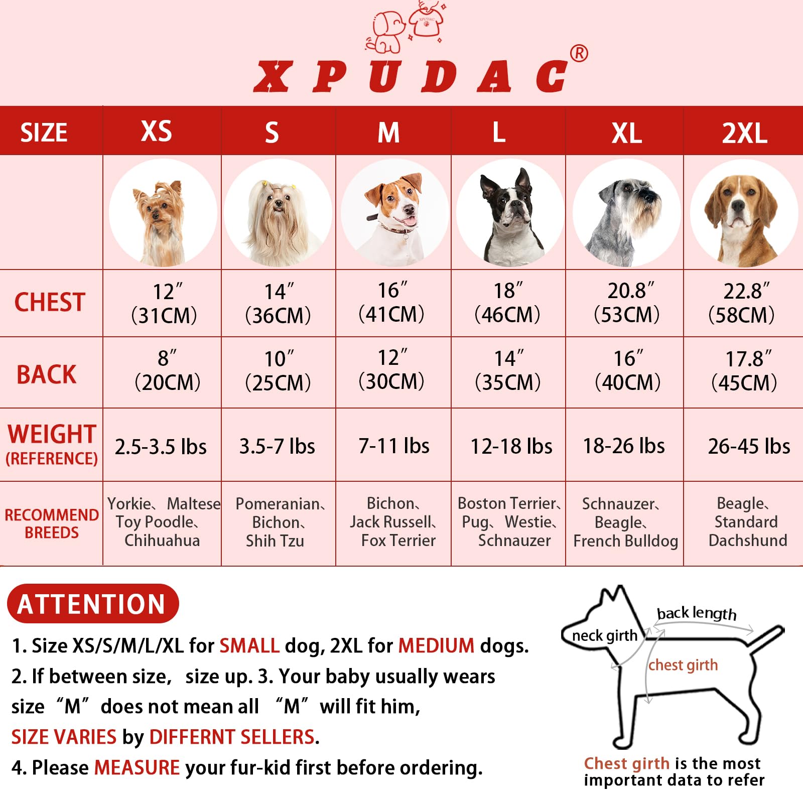 Xpudac 4 Pack Dog Christmas Pajamas Reindeer Puppy Clothes Cute Santa Claus Dog Pajamas Costumes Outfit Red Green Small 80-Lanlv-S