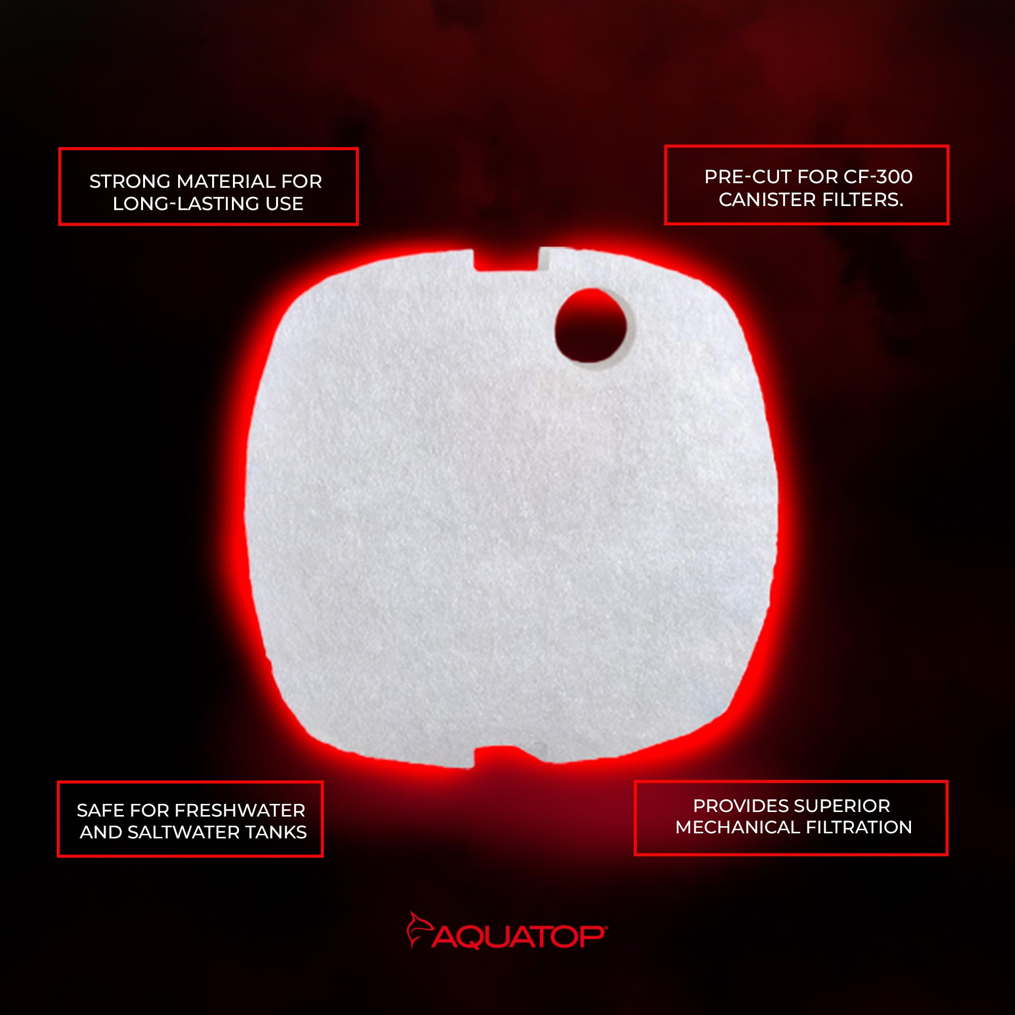 Aquatop Replacement Fine Filter Pad For Cf-300 Canister