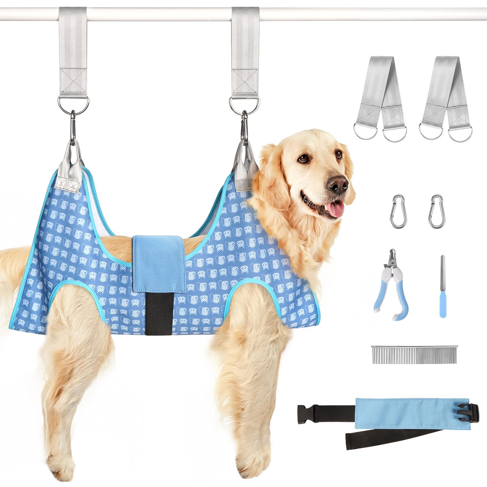 Doggydobby Dog Grooming Hammock, Pet Grooming Hammock Harness For Large Dogs, Dog Hanging Sling For Nail Clipping/Trimming/Cutti