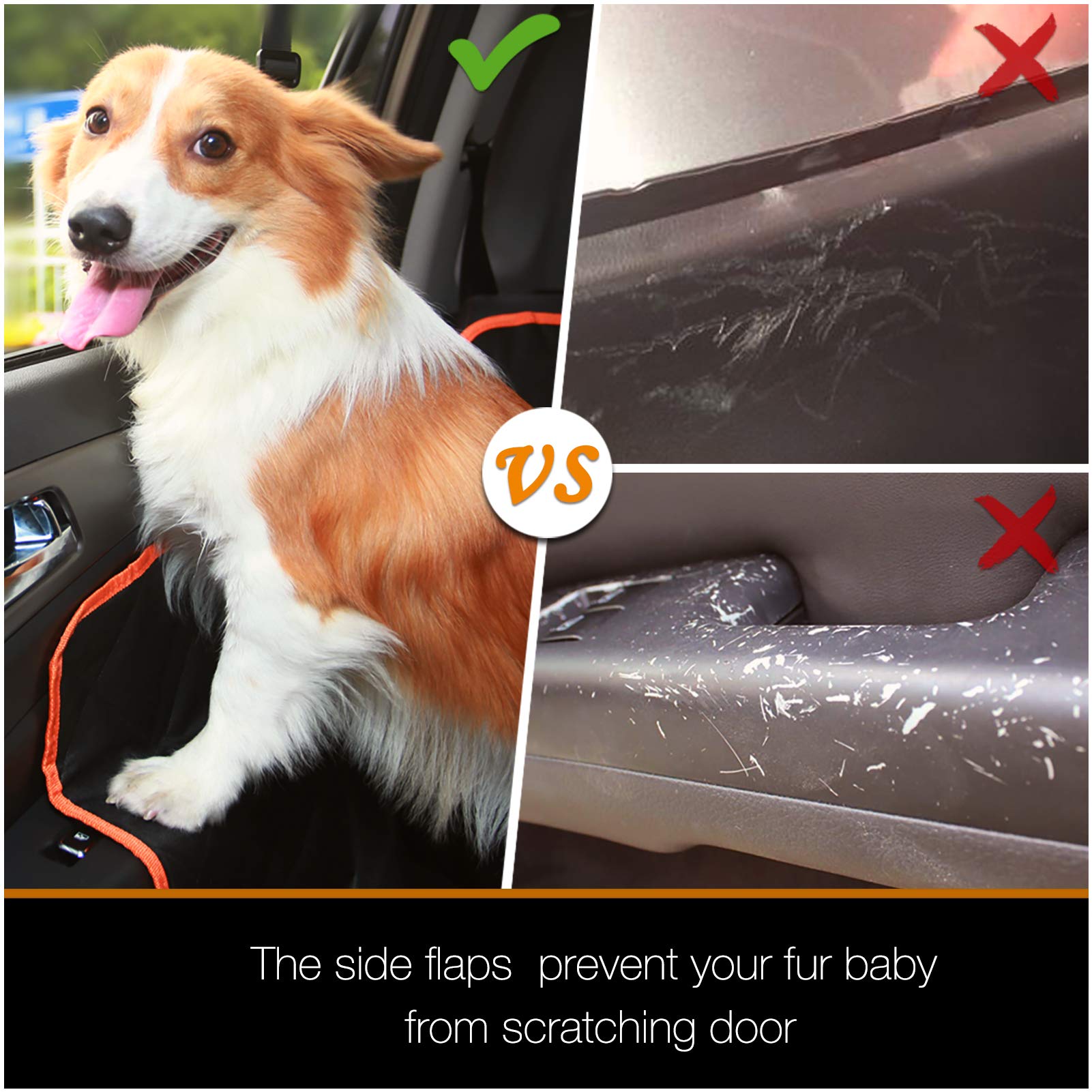 Ibuddy Dog Seat Cover For Back Seat Waterproof Dog Car Hammock Protects Your Vehicle From Scratches, Hair, And Dirt Easy To Install & Clean Oxford Fabric Machine Washable Universal Fit Pet Seat Cover