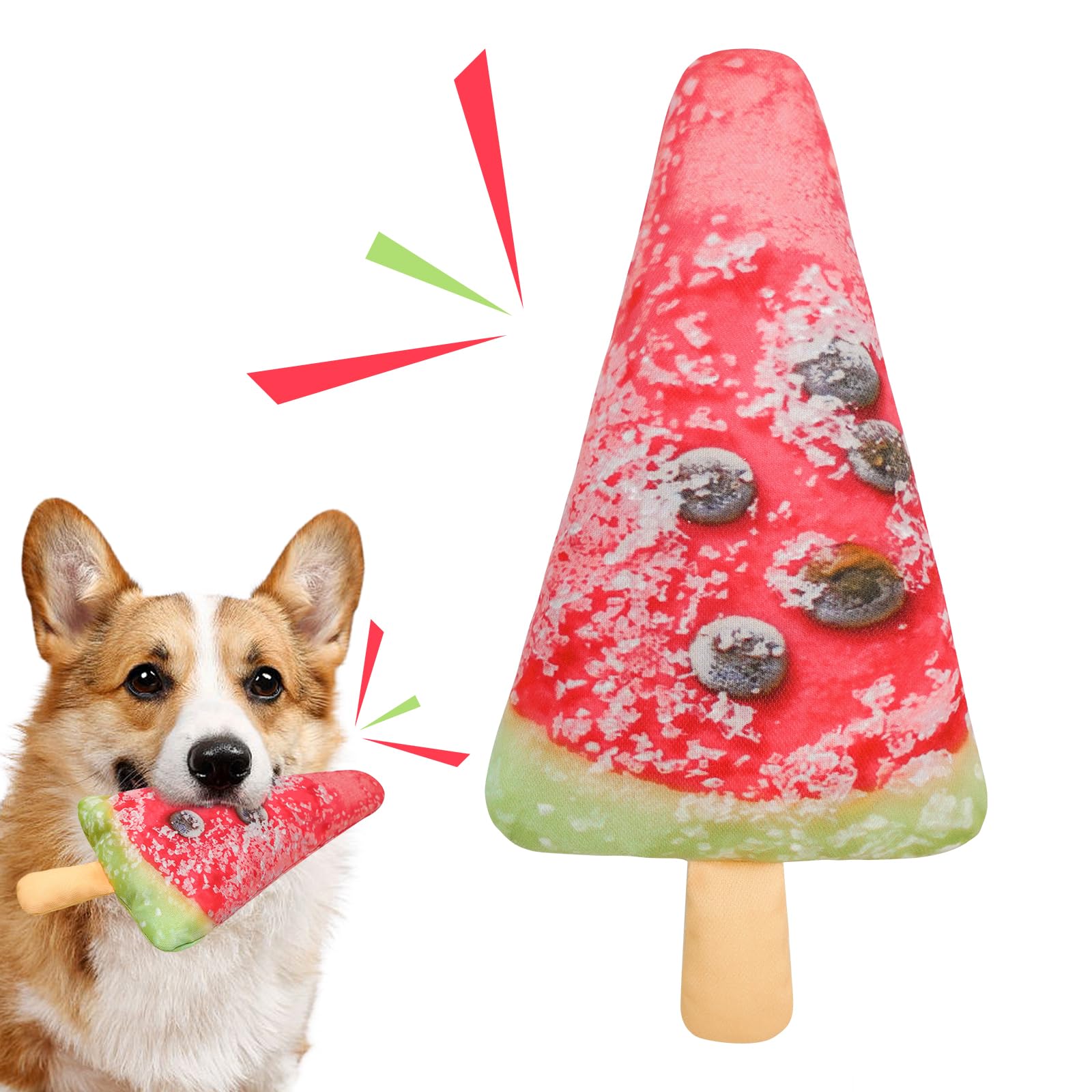 Lepawit Crinkle Dog Toys, Floating Dog Toys With Mesh For Cleaning Teeth, Watermelon Dog Gifts For Small And Medium Dogs