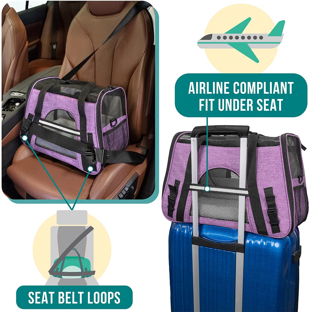 Petami Airline Approved Pet Carrier For Cat, Soft Sided Dog Carrier For Small Dog, Cat Travel Supply Accessories Indoor Cat, Ven