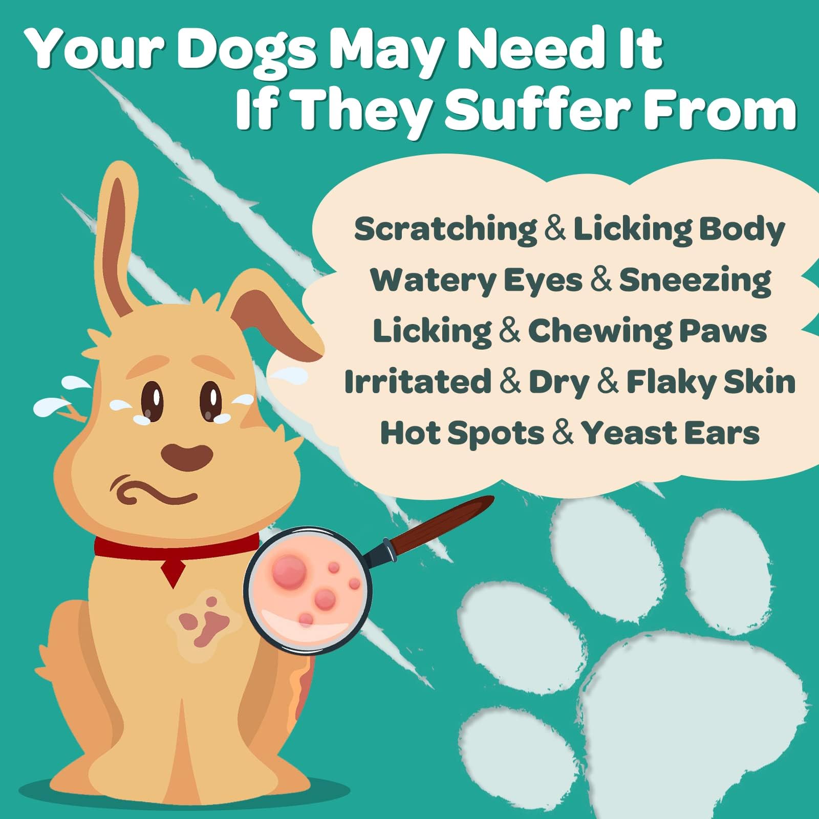 NATURE TARGET Dog Allergy Relief Freeze Dried Chews, with Probiotics, Colostrum for Immune Health, Anti Itch & Seasonal Allergie