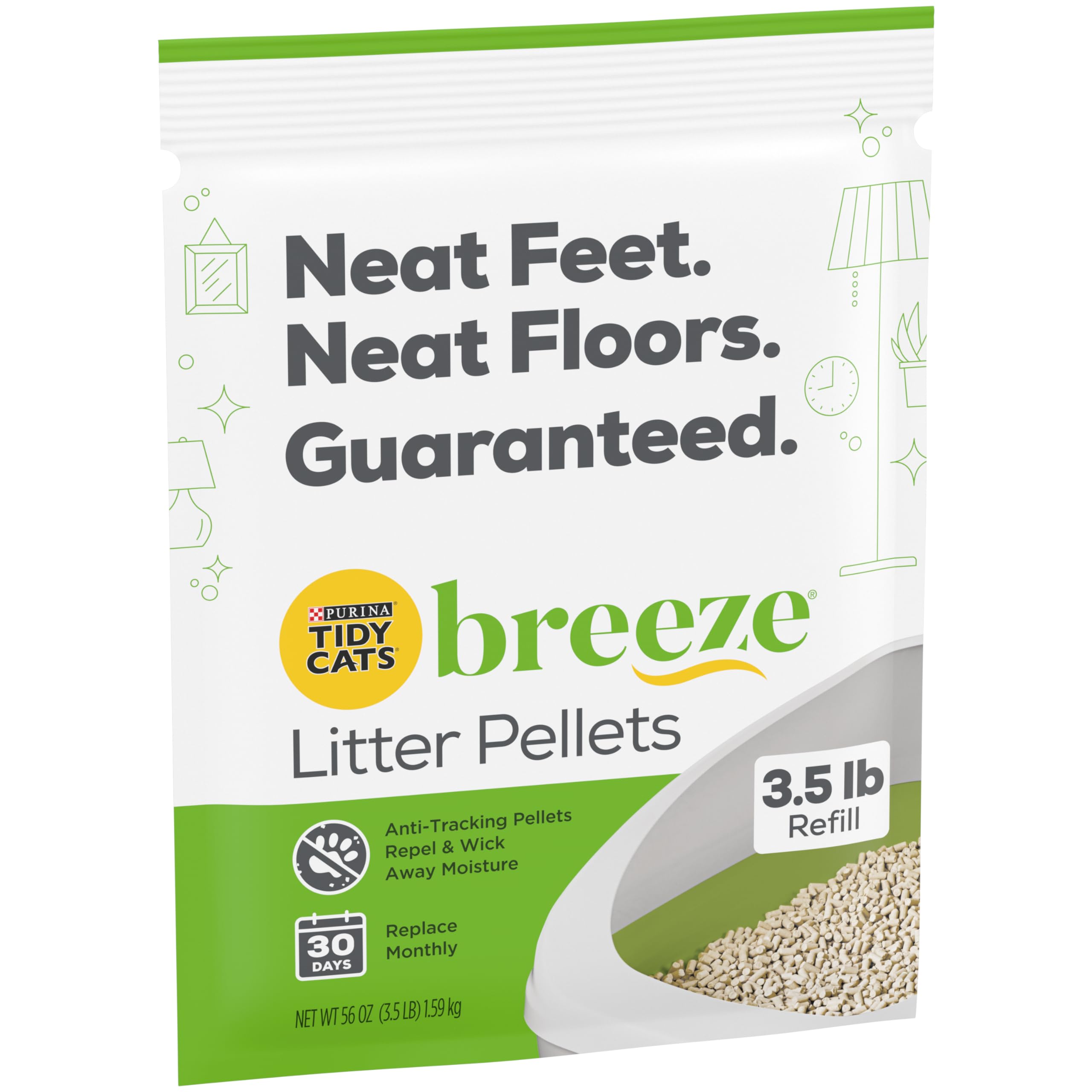 Purina Litter Tidy Cat Breeze Pellets, 3.5 lb (2 Packs) - Limited Edition Cat Litter for Odor Control and Easy Cleanup