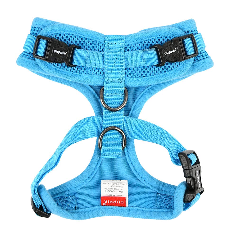 Authentic Puppia Ritefit Harness With Adjustable Neck, Sky Blue, Large