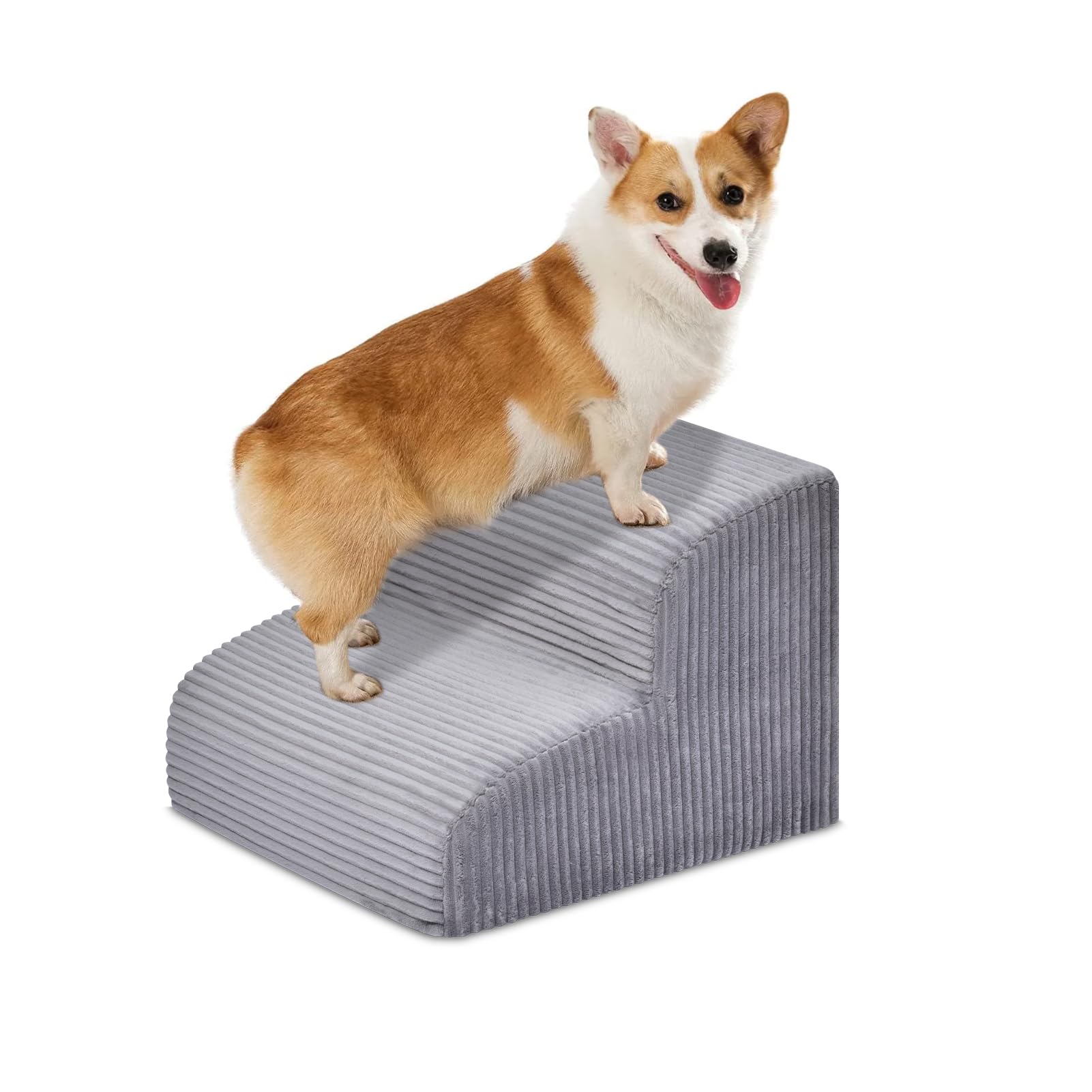 Yiruka Dog Stairs Steps for High Bed - 2 Steps Pet Steps for Small Dogs and Cats Non-Slip Removable Washable Cover Ramp for Indo