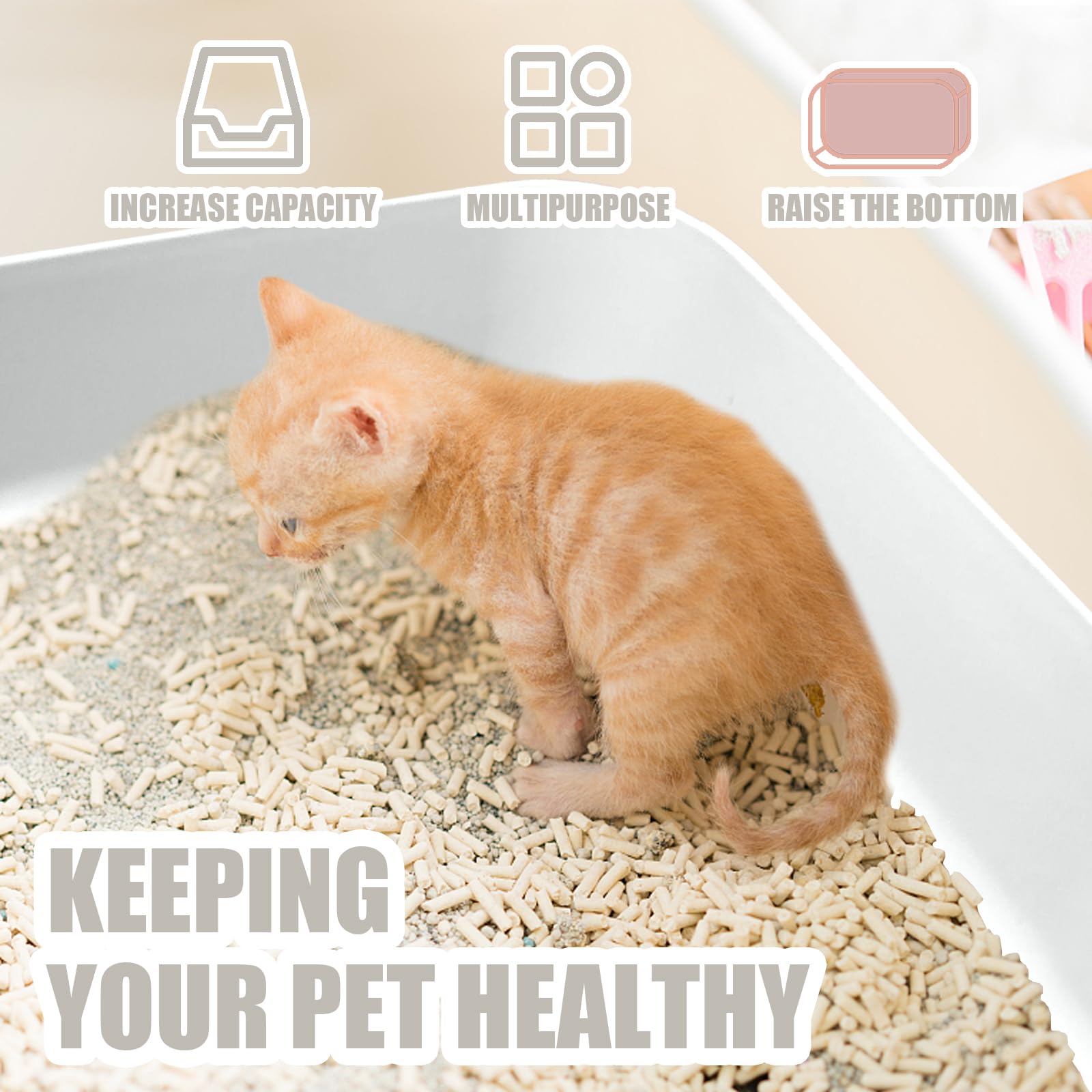 Small Litter Box, Plastic Kitten Litter Box, 13.9 X 9.8 X 3 Inch Open Litter Box For Small Pet, Easy To Clean (White 4Pcs)