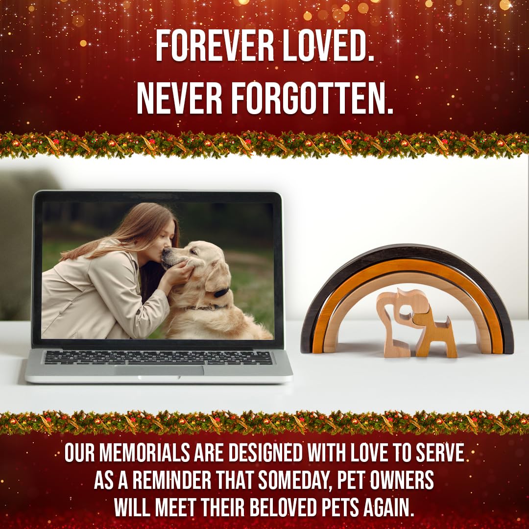 Capti Rainbow Bridge Dog Memorial Gifts, Cat Memorial Gifts - I'Ll Meet You At The Rainbow Bridge - Pet Loss Gifts, Bereavement, Sympathy Keepsake Dog Mom, Dog Dad For Loss Of Pet (Dog And Mom)