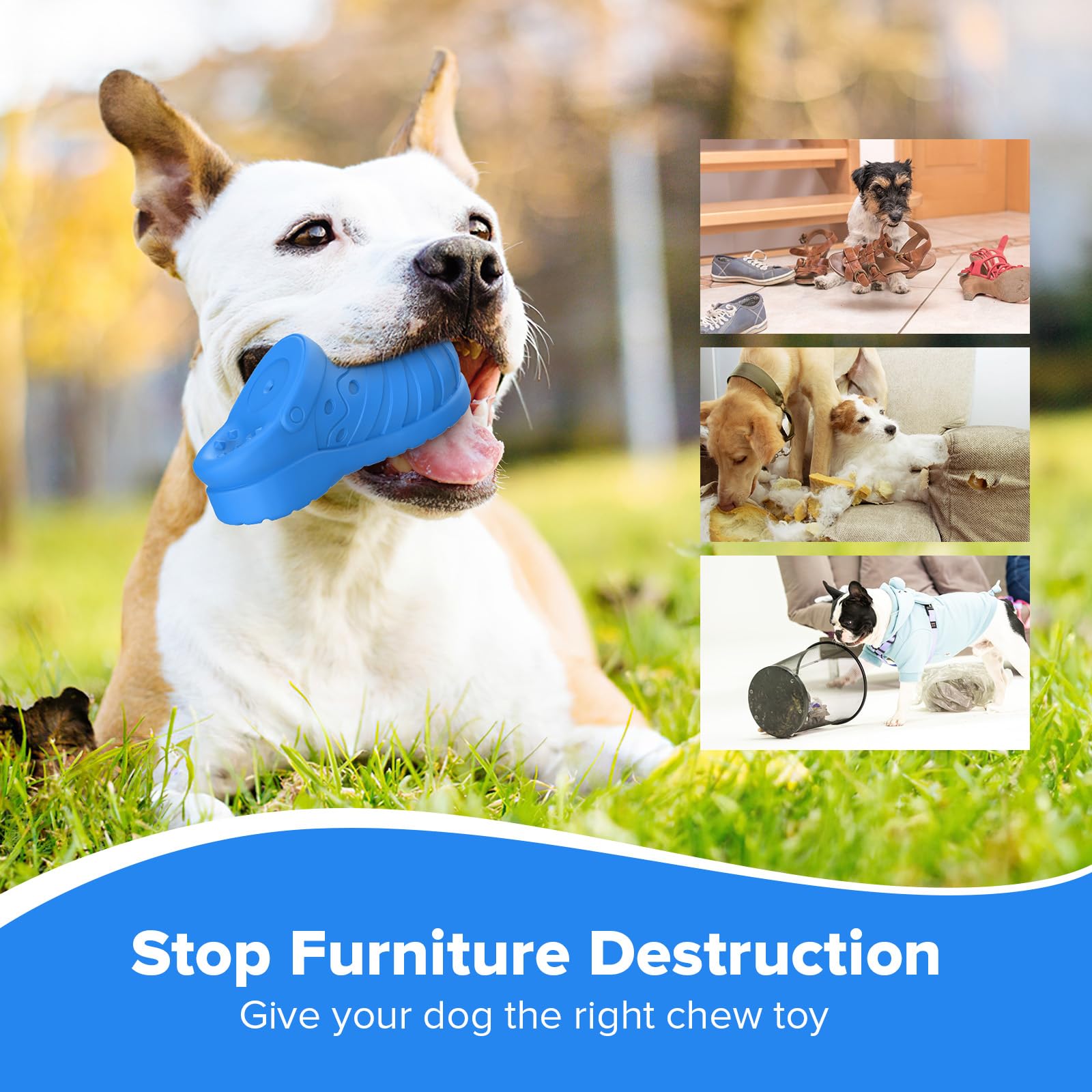 Dog Toys For Aggressive Chewers, Indestructible Dog Toys For Large Dogs, Dog Toy To Keep Them Busy,Tough Natural Rubber Interact