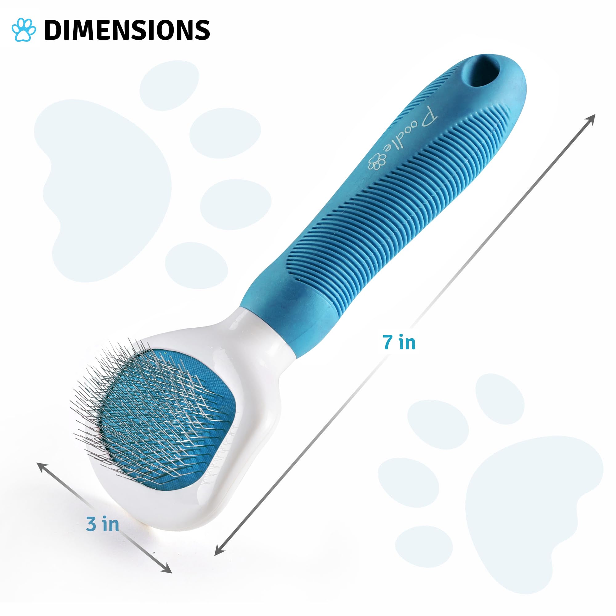 Poodle Pet Slicker Brush - For Dogs, Cats, And Rabbits - Removes Matted Fur, Knots, And Loose Hair - Suitable For Grooming Doodl