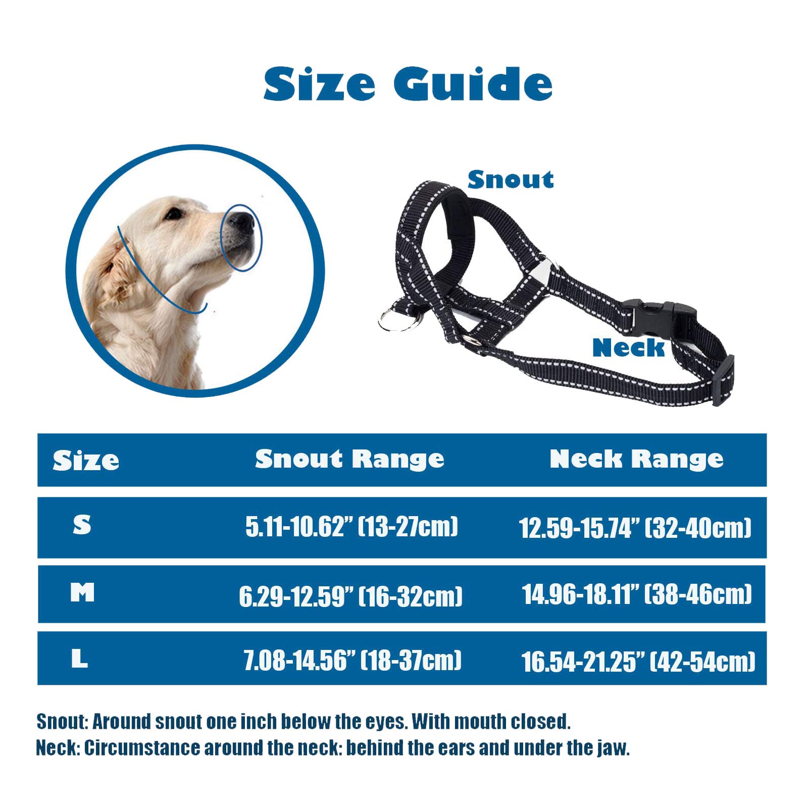 Dog Head Collar, Head Collar With Reflective Strap To Stop Pulling For Small Medium And Large Dogs, Adjustable (M, Orange)