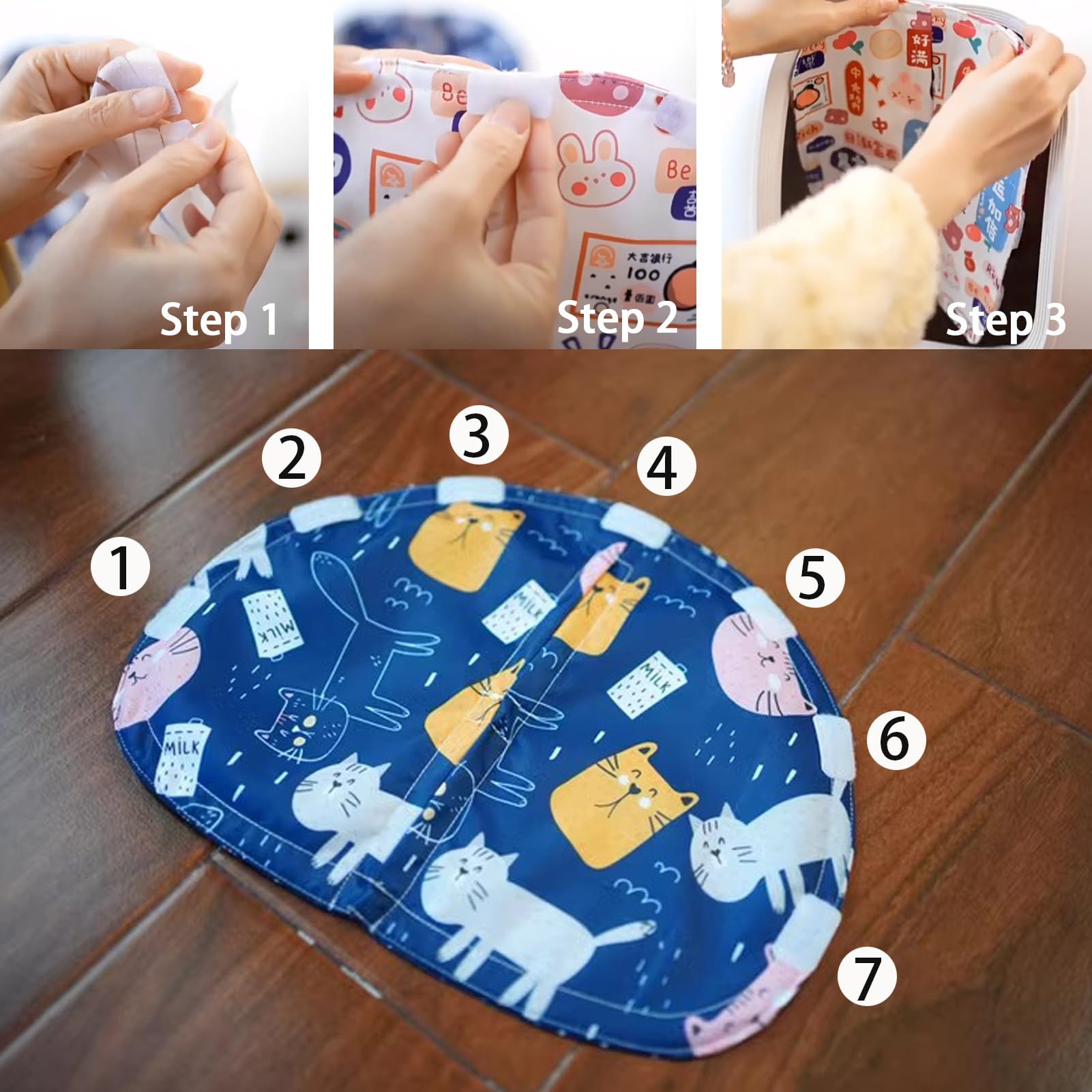 Curtain for Self Cleaning Cat Box, Reduces Litter Bounce, Stops Odors (Wave, Round)