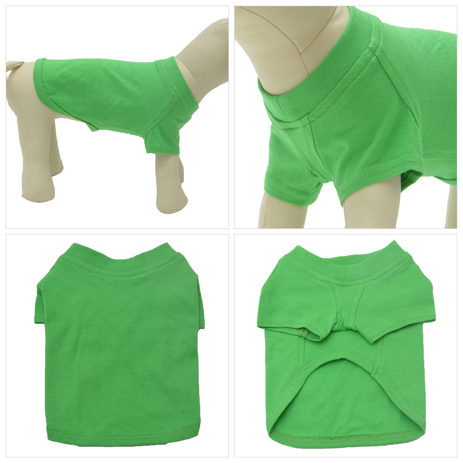 Lovelonglong Bulldog Clothes Dog Clothing Blank T-Shirt Tee Shirts For French Bulldog English Bulldog American Pit Bull Pugs 100% Cotton Skin Care Green B-L