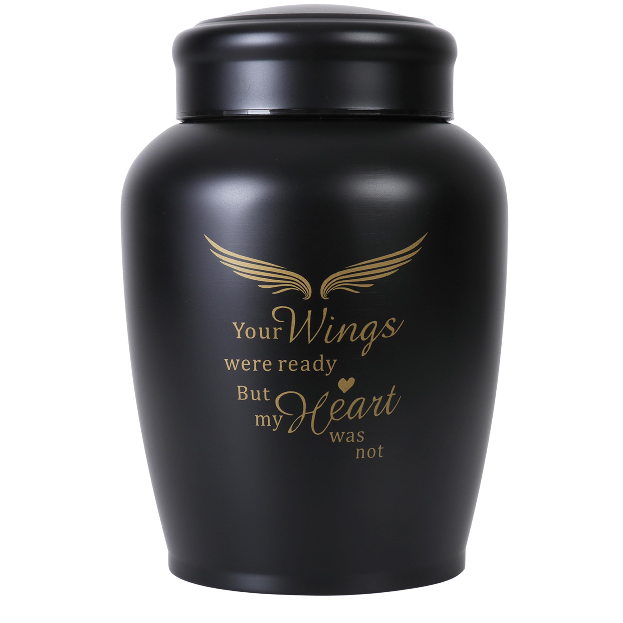 Lines Arte Urns For Ashes Adult Male Female,Large Black Angel Cremation Urn Human Ashes For Women Men,Holds Up To 180 Lbs