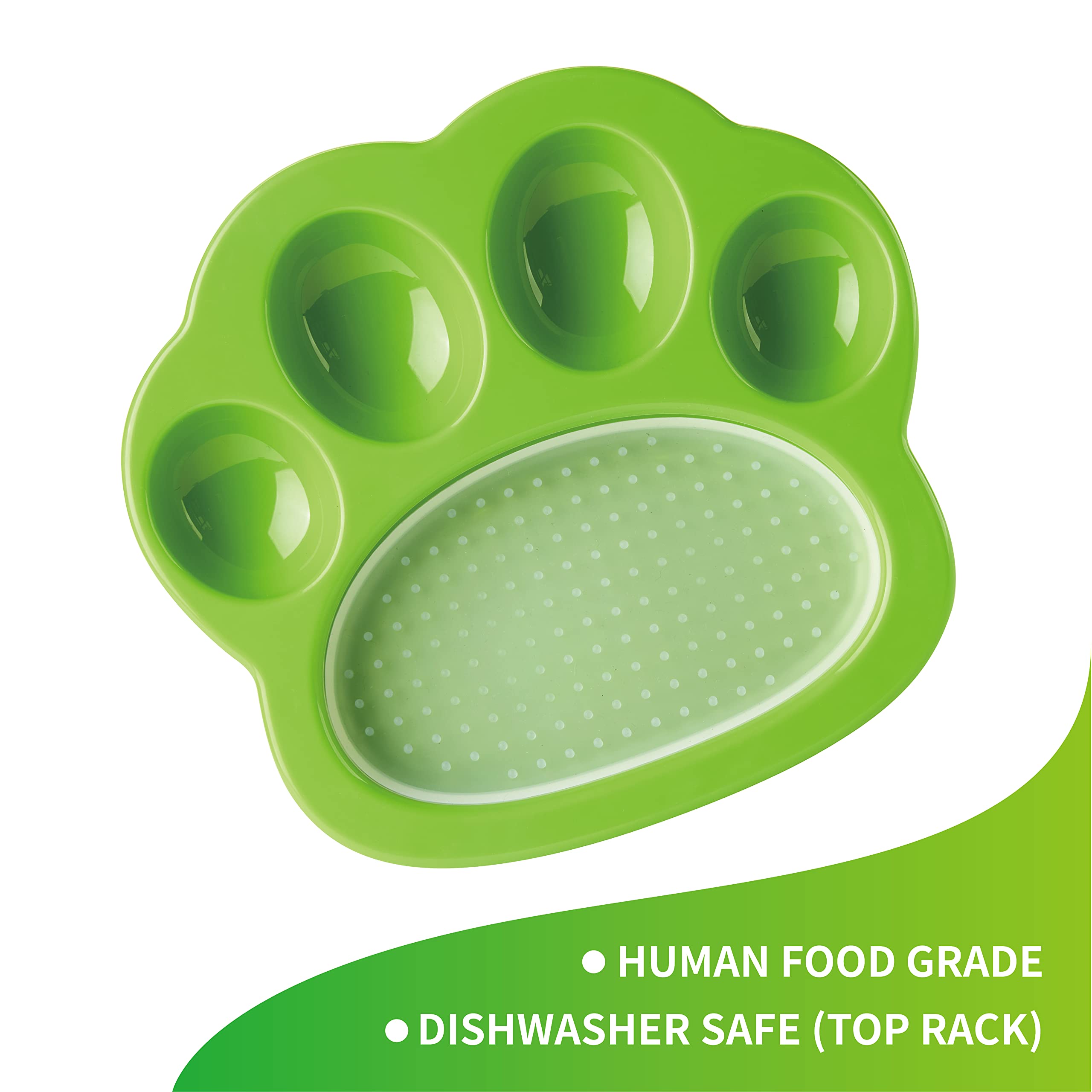PetDreamHouse PAW 2-in-1 Mini Slow Feeder Dish & Lick Pad for Small Dogs & Cats, Paw-Shaped Slow Feeding Dish with an Interchang
