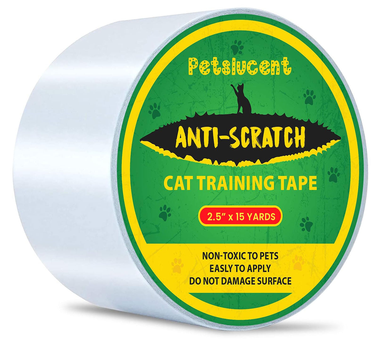 Petslucent Cat Scratch Furniture Protector Tape, Cat Anti Scratch Deterrent Training Tape, Double Sided Clear Sticky Paws Guards For Carpet, Sofa, Couch, Door (2.5'' X 15Yards, Small Green)