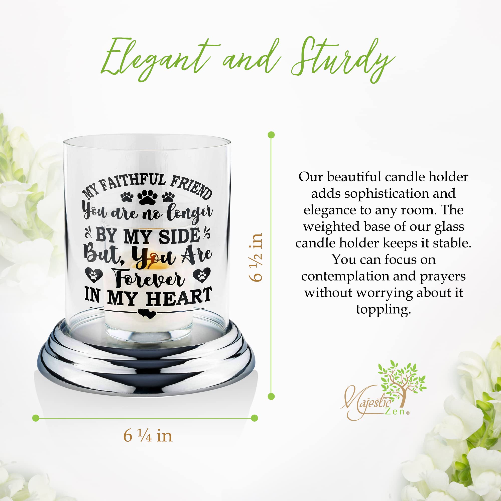 Memorial Candle Holder For Loss Of Dog - Memory Candle Holder For Dogs Who Died - Loss Of Dog Sympathy Gift, Dog Passing Away Gifts, Dog Memorial Gifts - Unique Pet Memorial Gifts For Dog Lovers