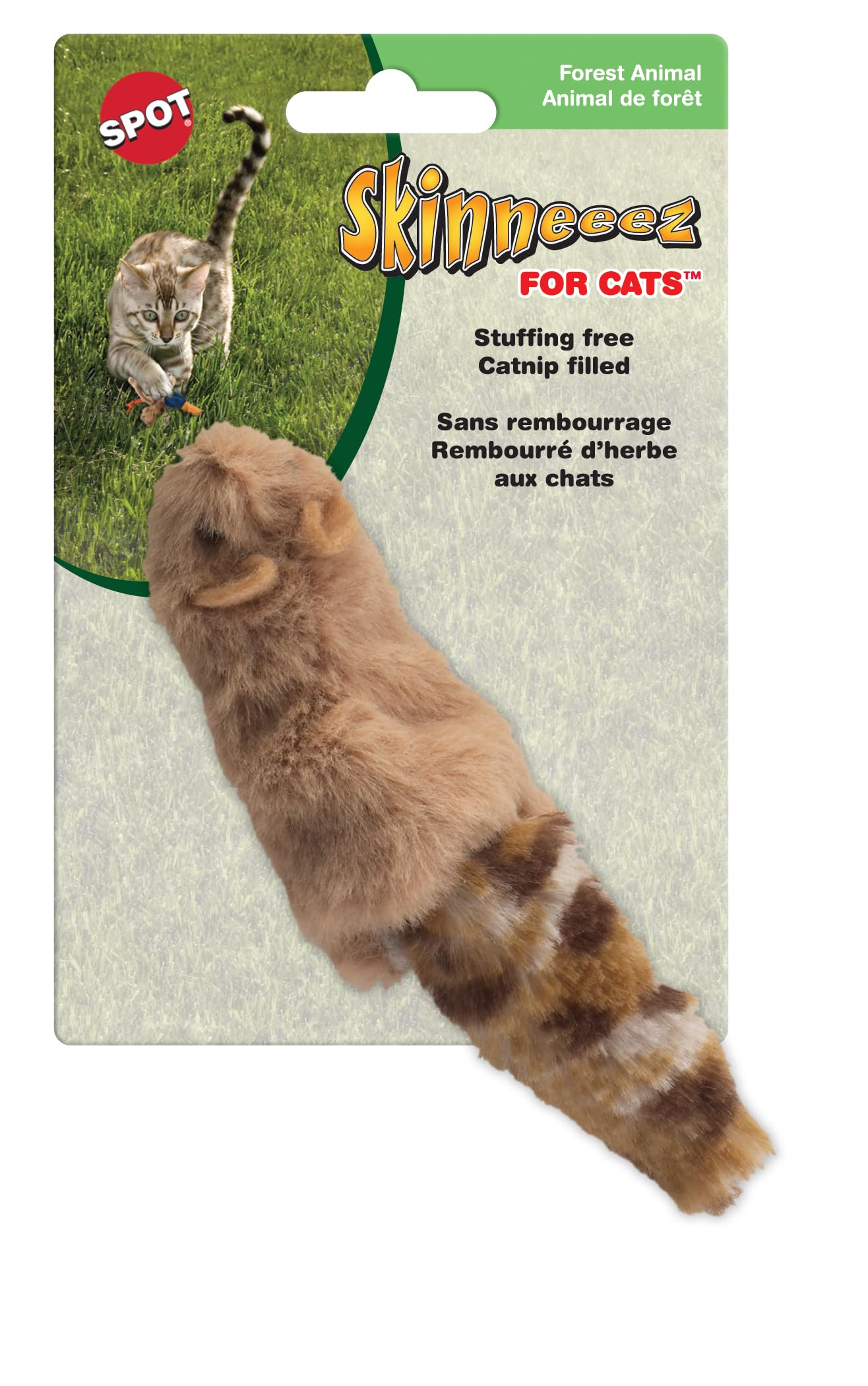 Skinneeez Cat Toys, 3' Forested, Creature May Vary