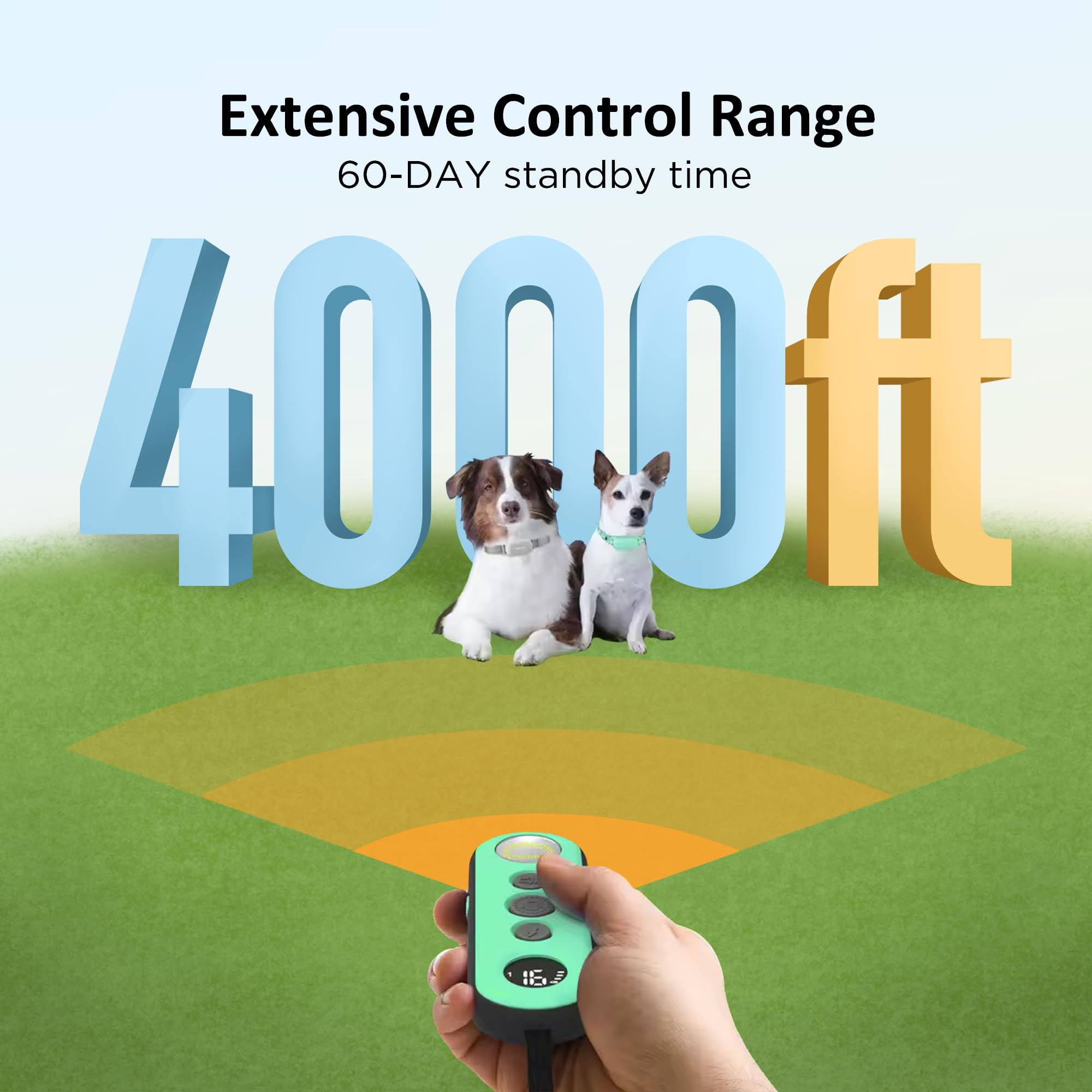 Patpet Shock Collar For Dogs(10-120Lbs), 4000Ft Rechargeable Ipx7 Waterproof Training Collar With Remote For 2 Dogs- Electric Do