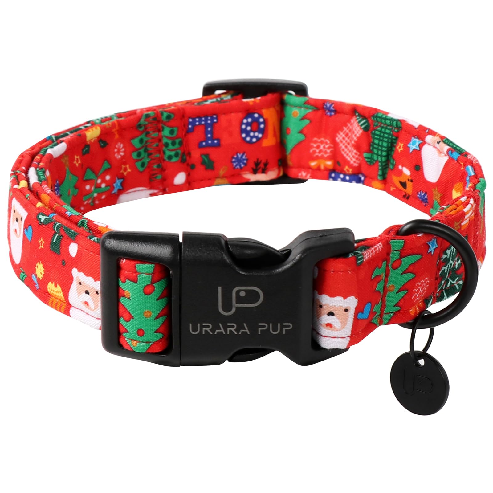 Up Urara Pup Christmas Santa Claus Dog Collar, Cute Santa Claus Christmas Collar For Puppy Girl Boy Dog, Adjustable Red Dog Coll