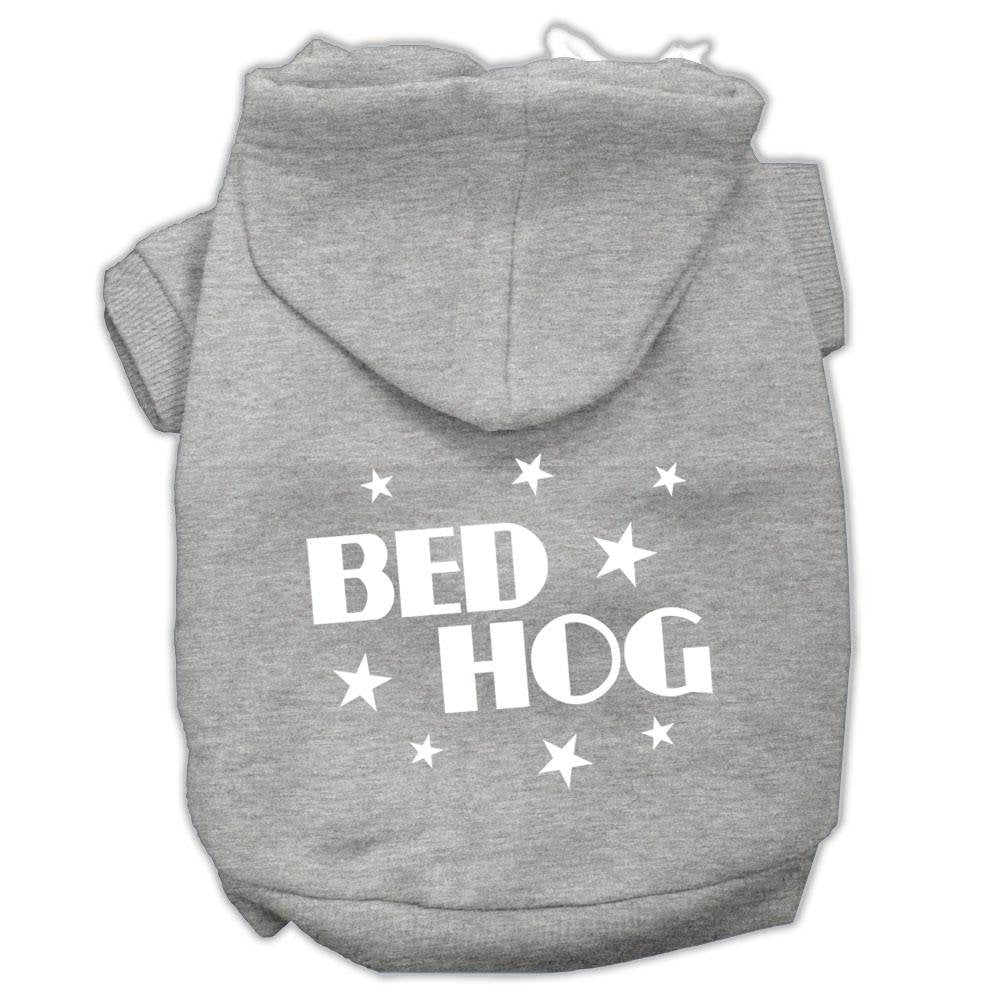 Mirage Pet Products 12&quot; Bed Hog Screen Printed Pet Hoodie, Medium, Grey