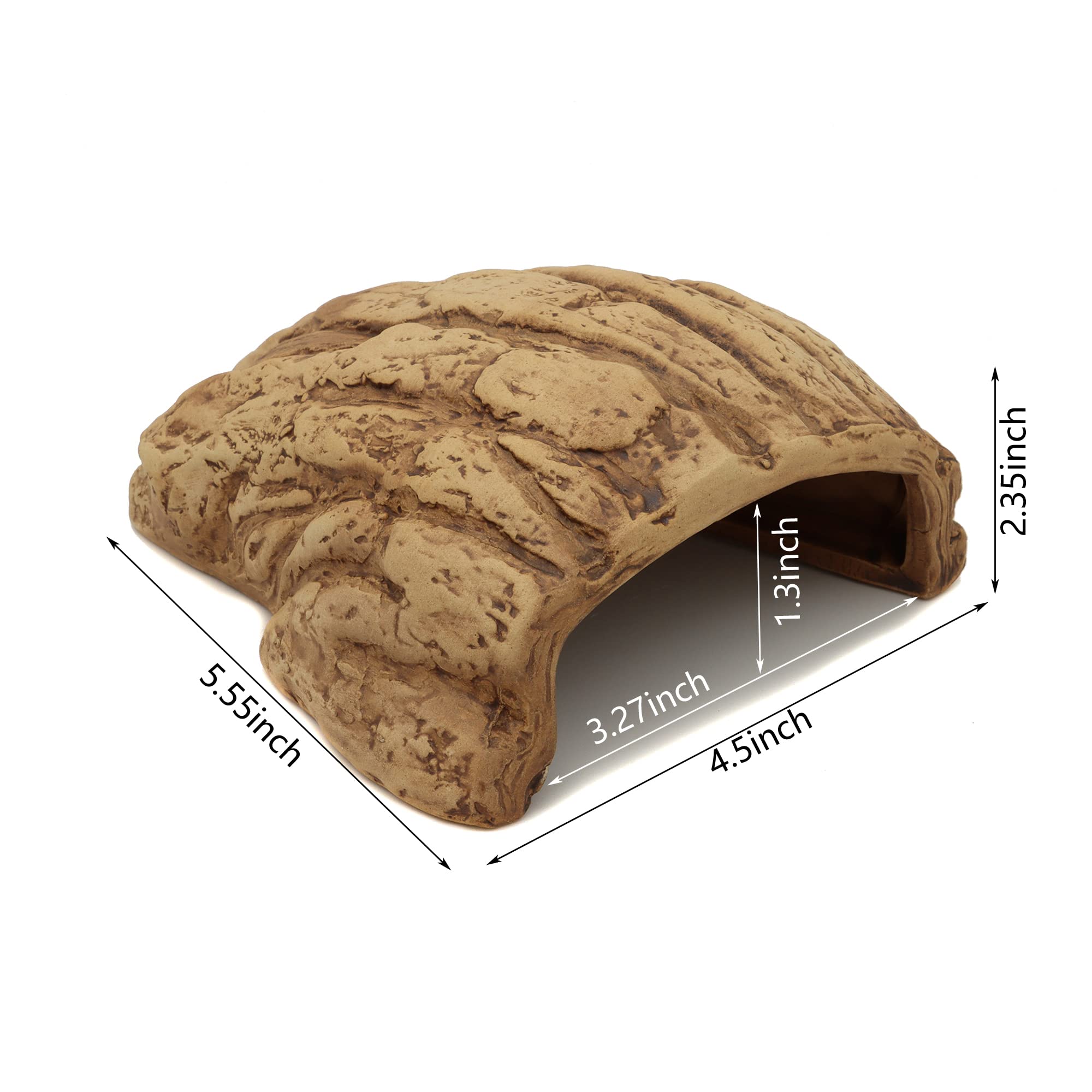 ALEGI Aquarium Decoration Hideaway Rock Cave - Brown Tree Bark for Betta, Shrimp, and Cichlid Breeding & Spawning