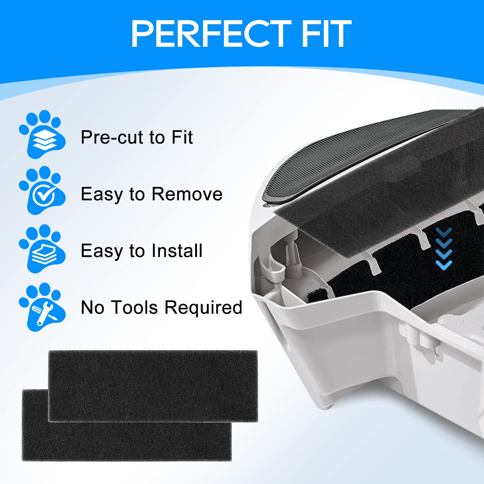 Myfatboss 12 Pack Carbon Filters Compatible With Litter-Robot 3, Activated Carbon Litter Box Filter Compatible With Litter-Robot