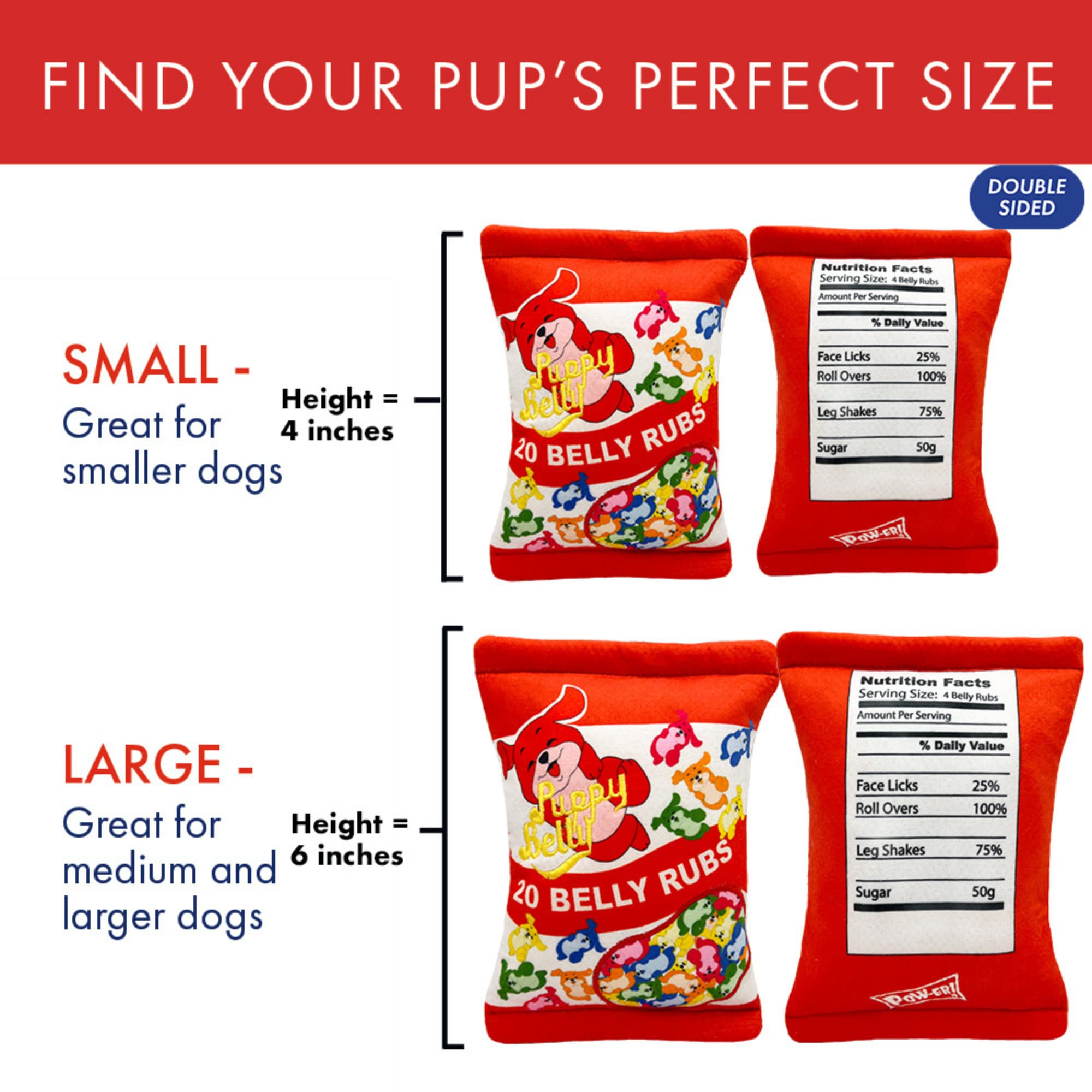 Huxley & Kent For Dogs | Puppy Belly (Large) | Halloween Candy Dog Toy With Squeaker | Funny Dog Toy Gift | Fun, Durable, And Safe | H&K Squeaky Dog