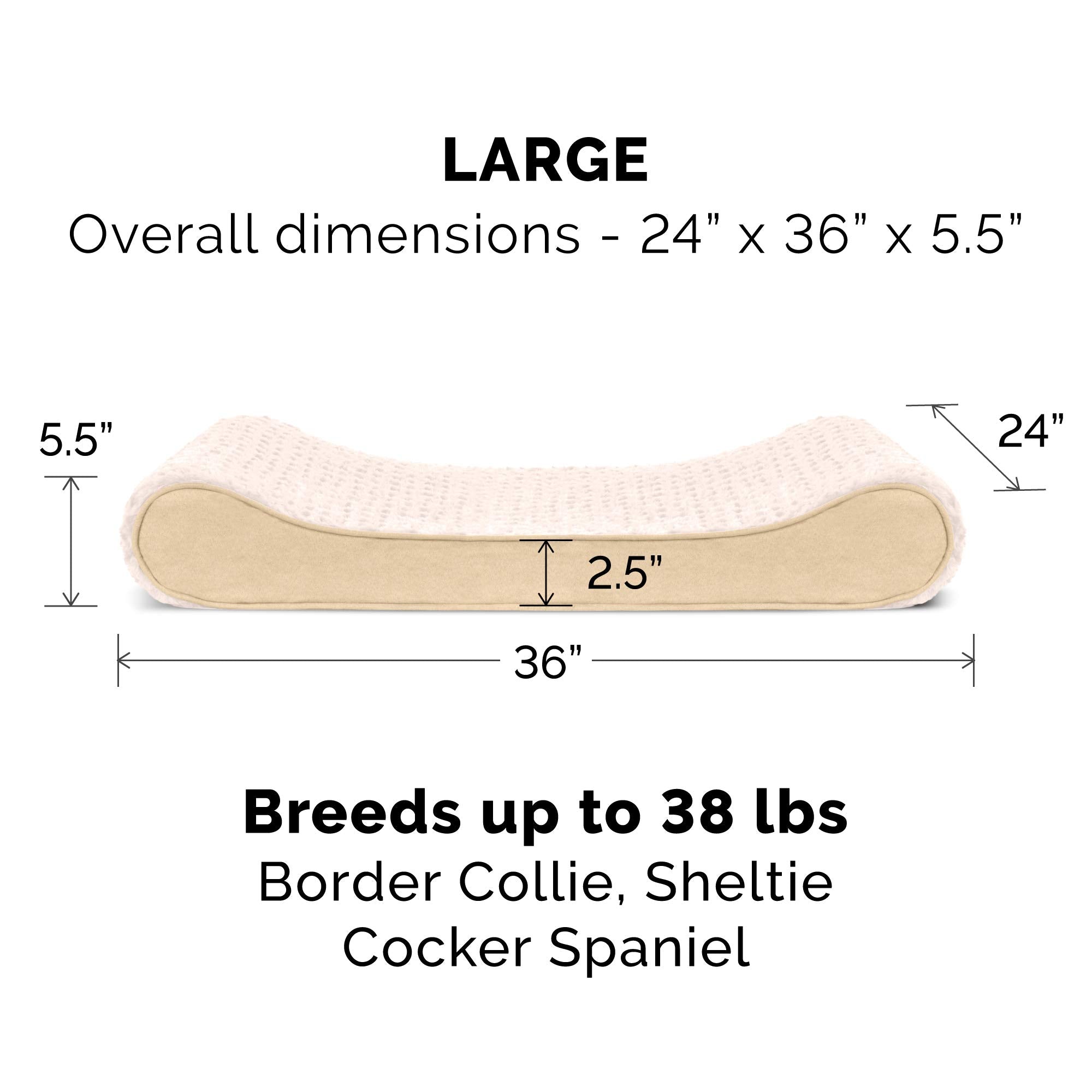 Furhaven Cooling Gel Dog Bed for Large/Medium Dogs w/ Removable Washable Cover, For Dogs Up to 38 lbs - Ultra Plush Faux Fur & S