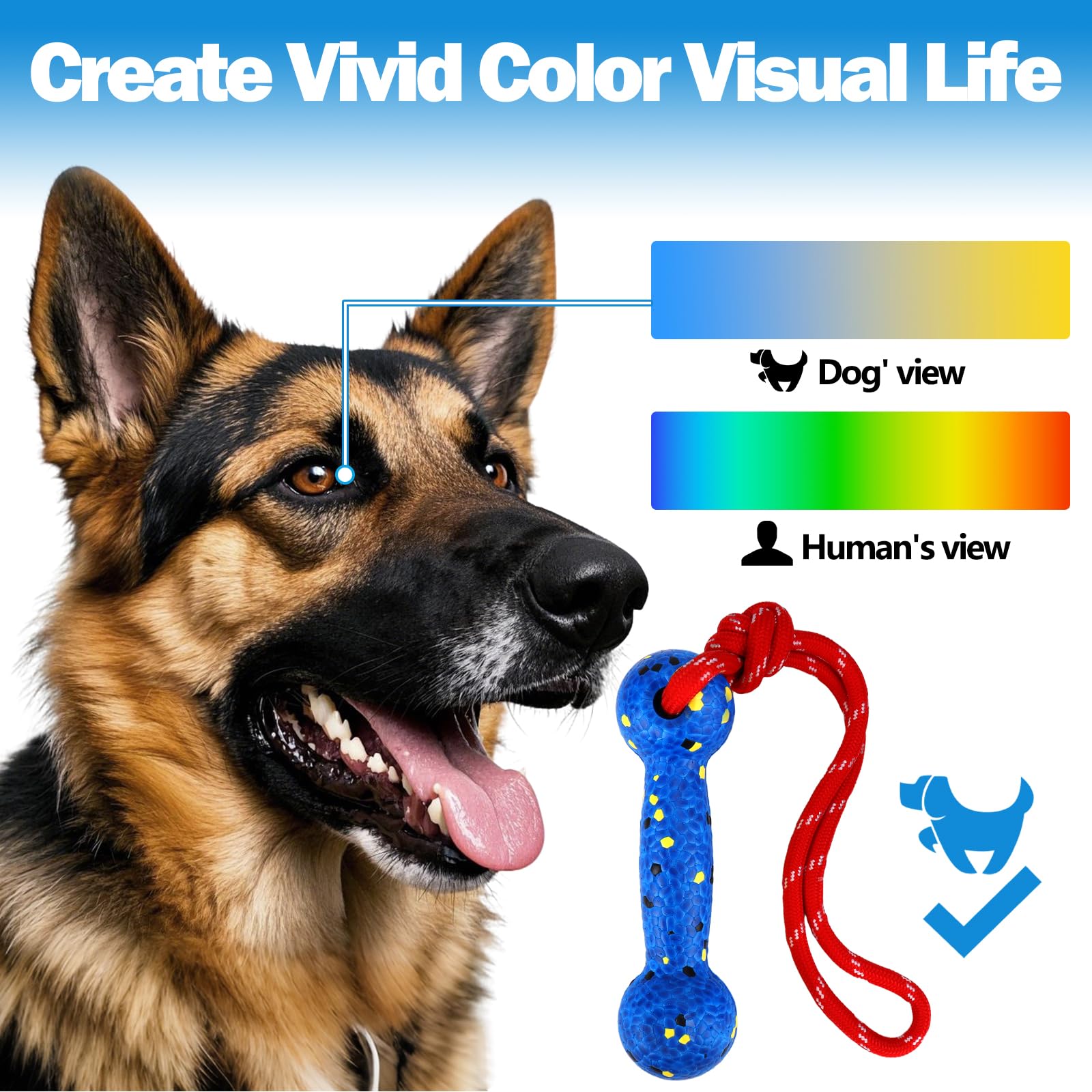 Mity Rain Floating Dog Toys -E-Tpu Water Pool Fetching Toy With Rope For Small Medium Large Pet, Bumper Shape Indestructible Int