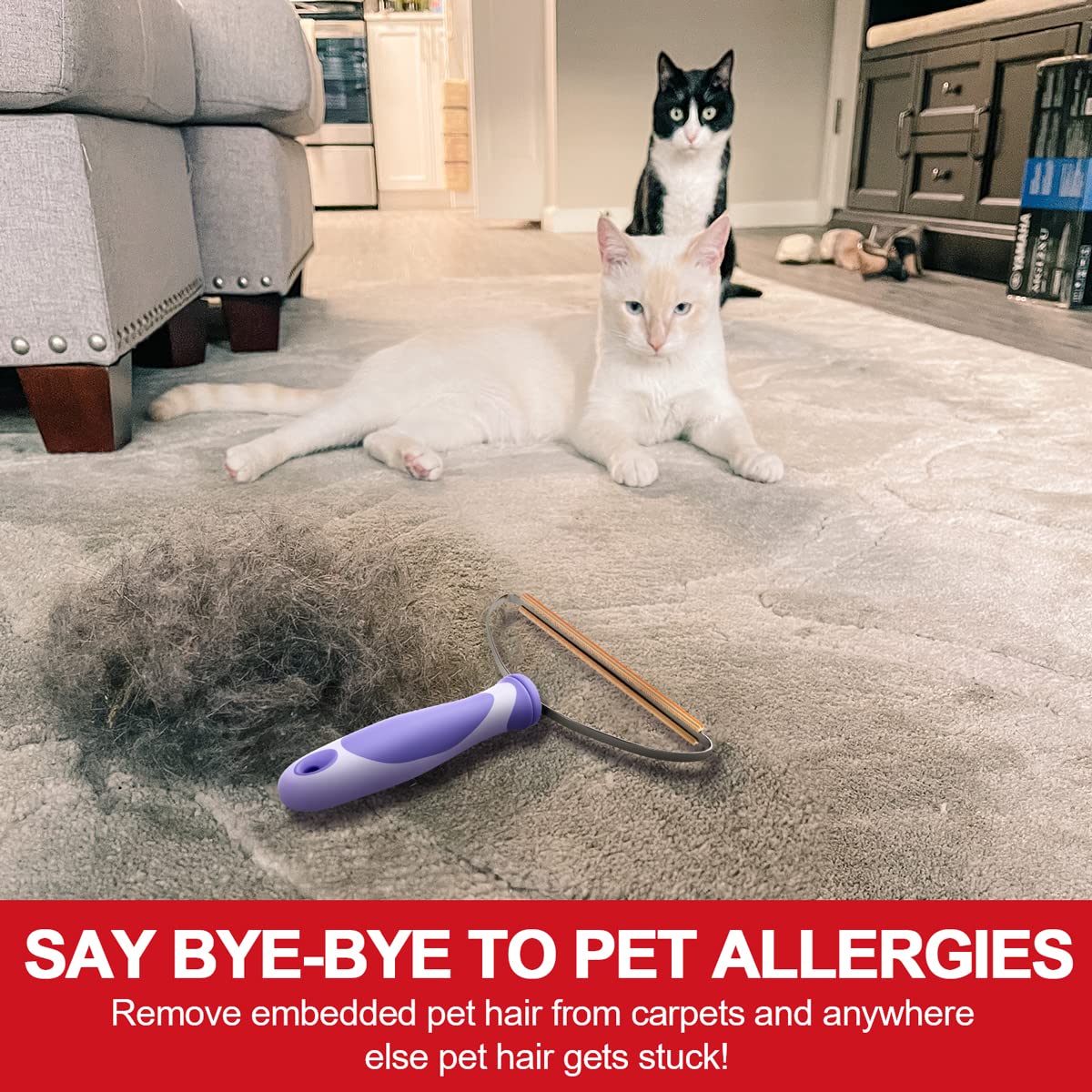 Pet Hair Remover, Dog Cat Hair Remover, Lint Cleaner Pro, Fur Removal Tool, Portable Carpet Scraper For Carpets, Car Mat, Couch,