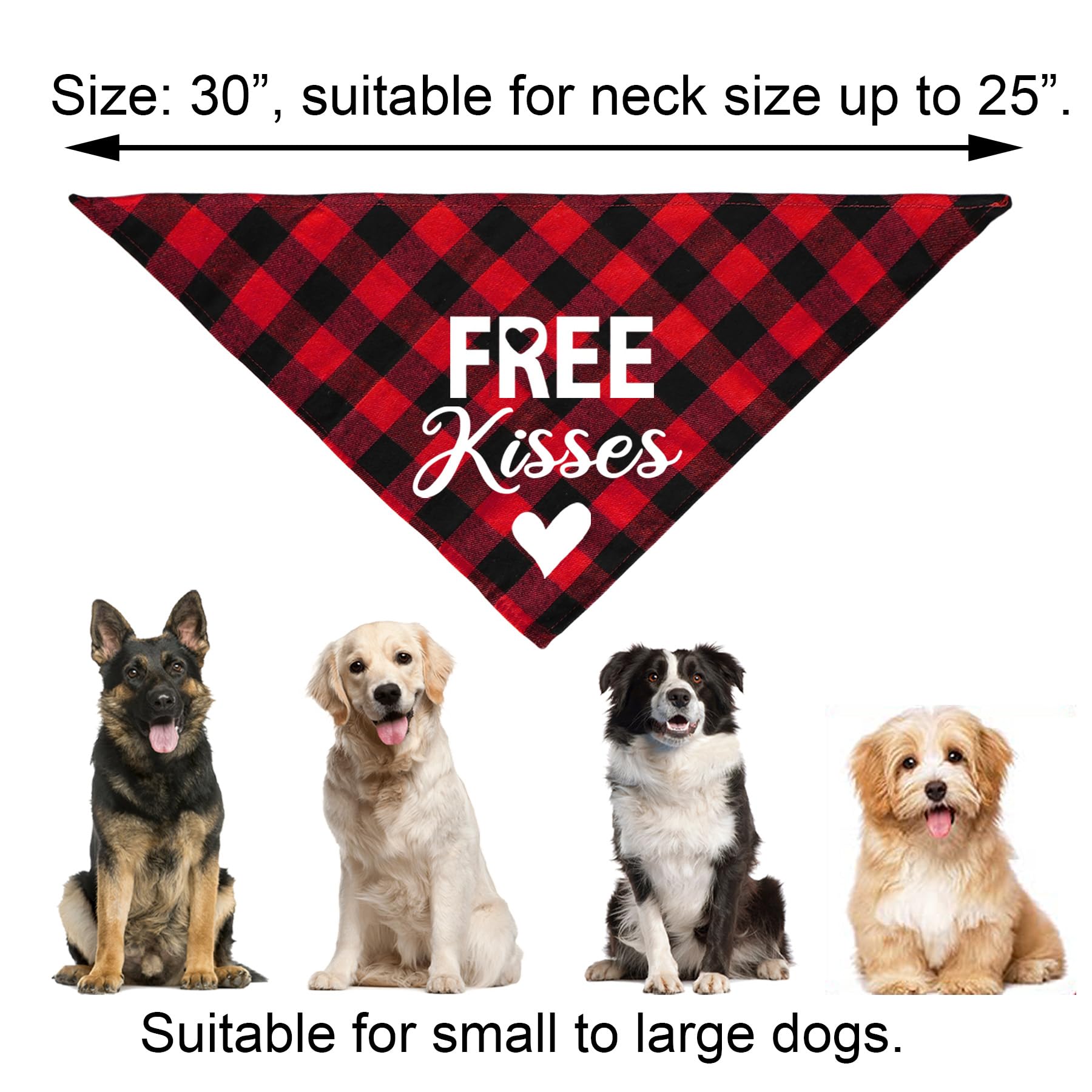 Jotfa 4 Pack Valentine'S Day Dog Bandanas Costumes, Valentines Dog Outfits Heart Headband For Small Medium Large Dogs (Red, Free