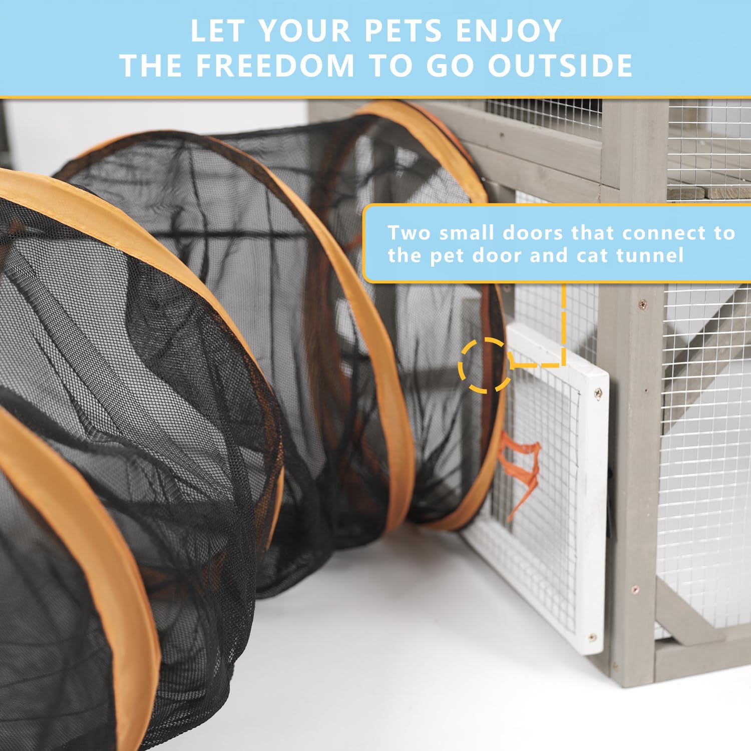 Ketive Catio Outdoor Cat Enclosure Large Window Cat House Walk In Kitty Cage With Multi-Level Platforms, Waterproof Roof For Mul