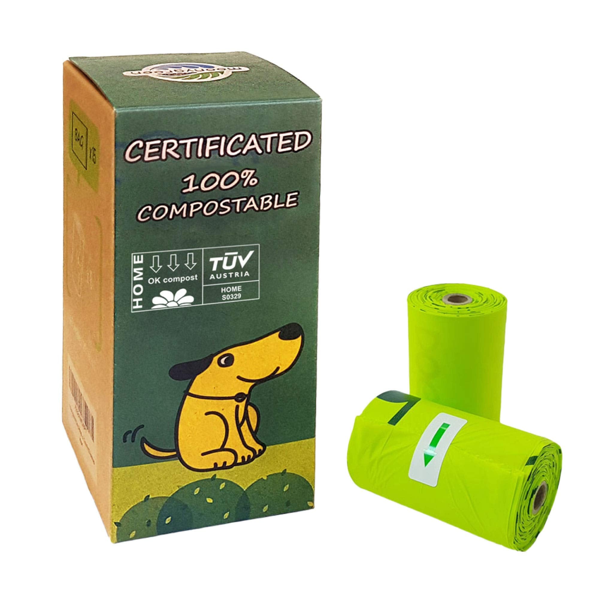 Moonygreen Dog Poop Bag, Compostable Doggie Poop Bags Refills, Eco-Friendly Pet Waste Bags, Vegetable-Based Unscented, Compostab