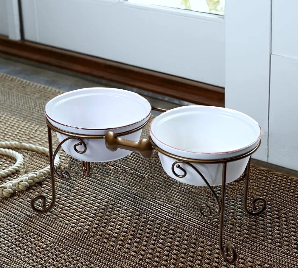 BestVida Pet Stand,Elevated Dog Bowls,Raised Dog Bowl Stand, Large Ceramic Dog Bowls, Pet Feeding Station, Dog Feeder for Large