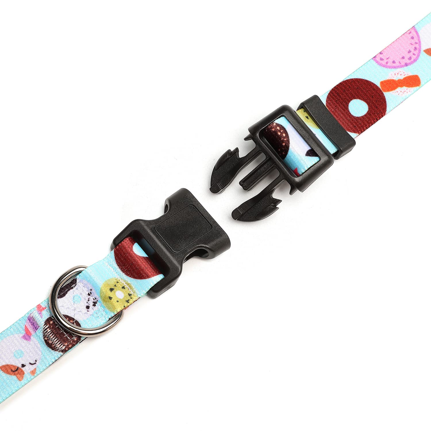 Mercano Adjustable Dog Collar - Special Design Patterns, Soft Nylon Comfortable Durable Pet Collar For Small Medium Large Dogs (L, Blue Cookie)