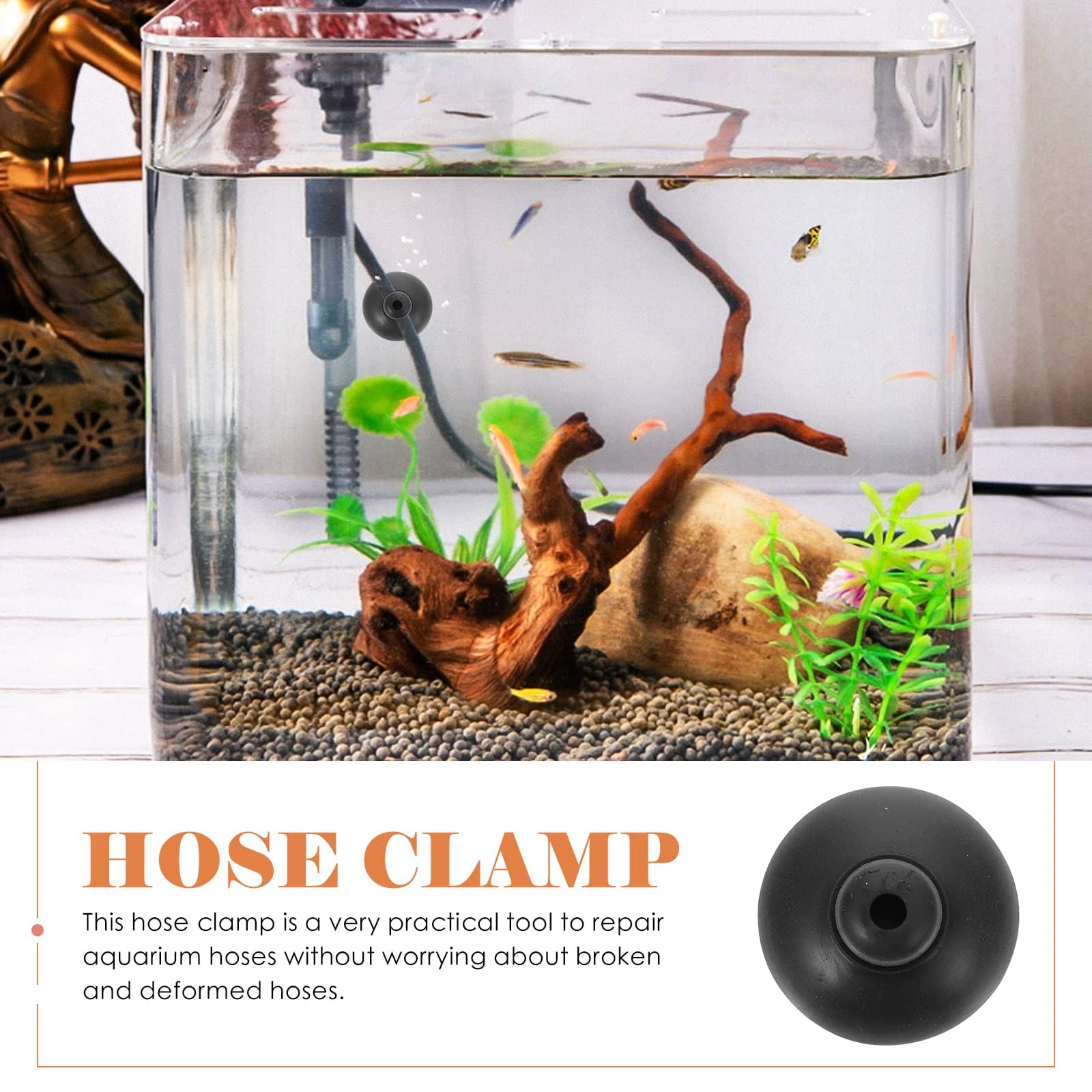 Luozzy 20Pcs Aquarium Suction Cup Clips 25Mm Black Sucker Clip Holder Clamp Fish Tank Accessories Filter Air For Fish Tank Aeration Setup, Black