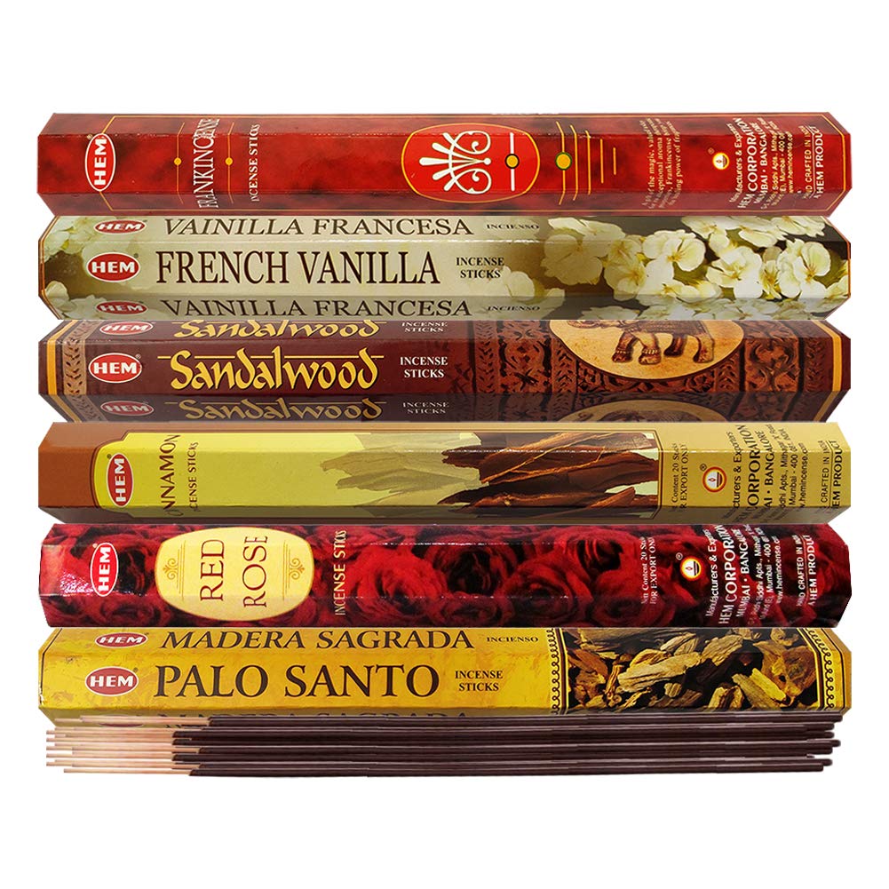Hem Incense Sticks Variety Pack 22 And Incense Stick Holder Bundle With 6 Most Desired Fragrances