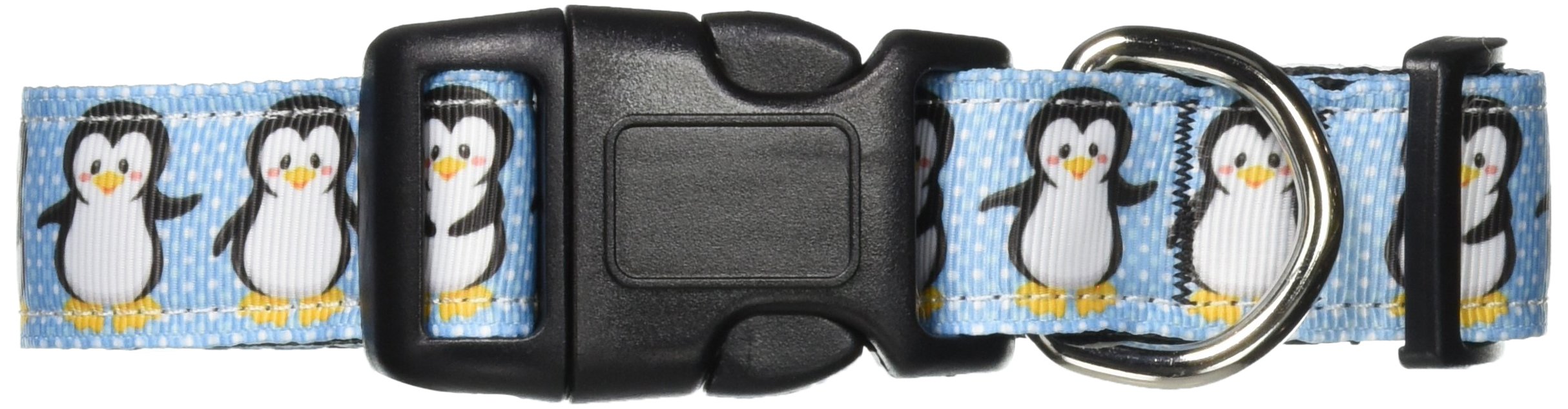 Christmas Pet Dog & Cat Nylon Collar or Leash, &quot;Penguins&quot; MD Collar