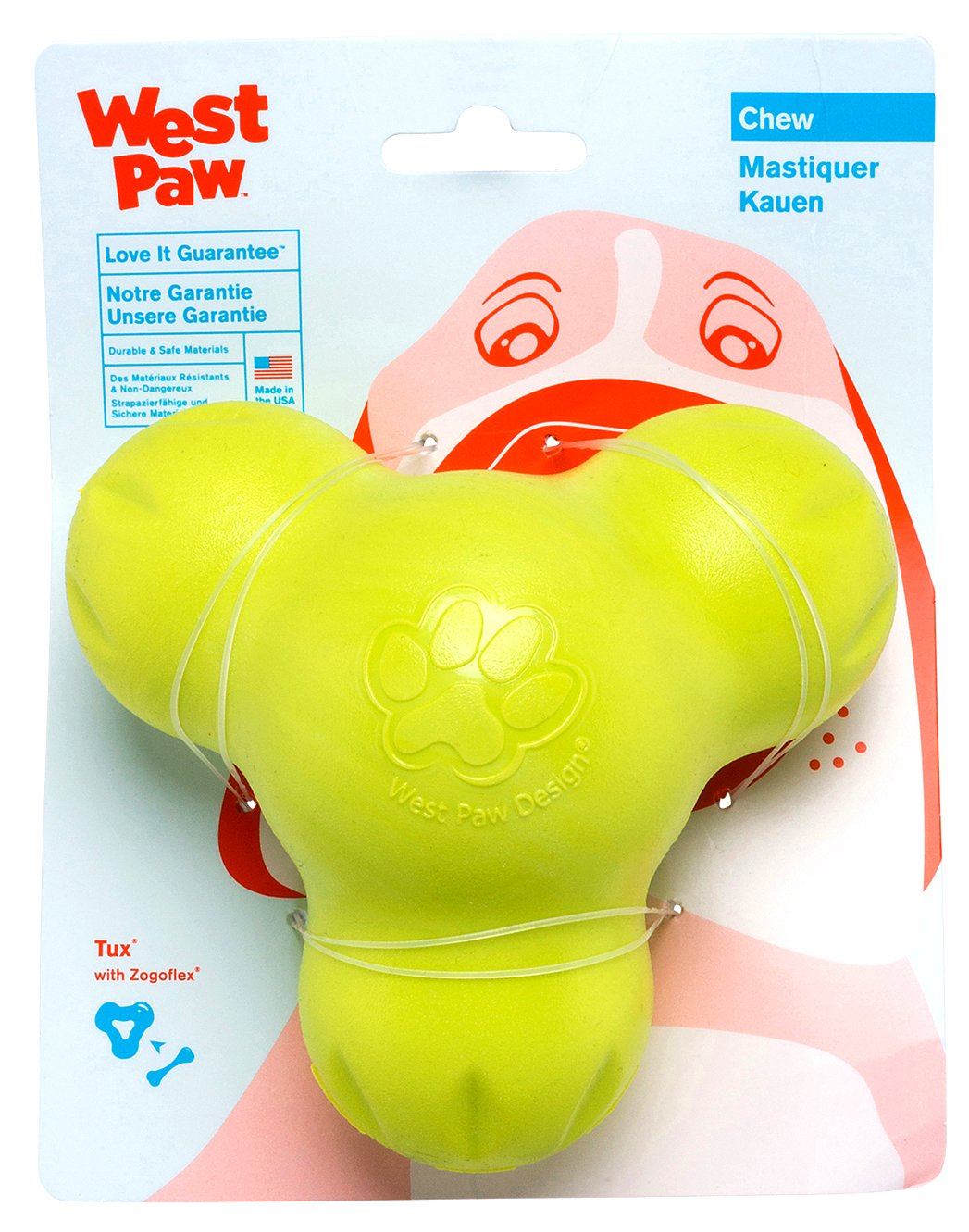 West Paw Zogoflex Tux Treat Dispensing Dog Chew Toy - Interactive Chew Toy for Dogs - Dog Enrichment Toy - Dog Games for Aggress