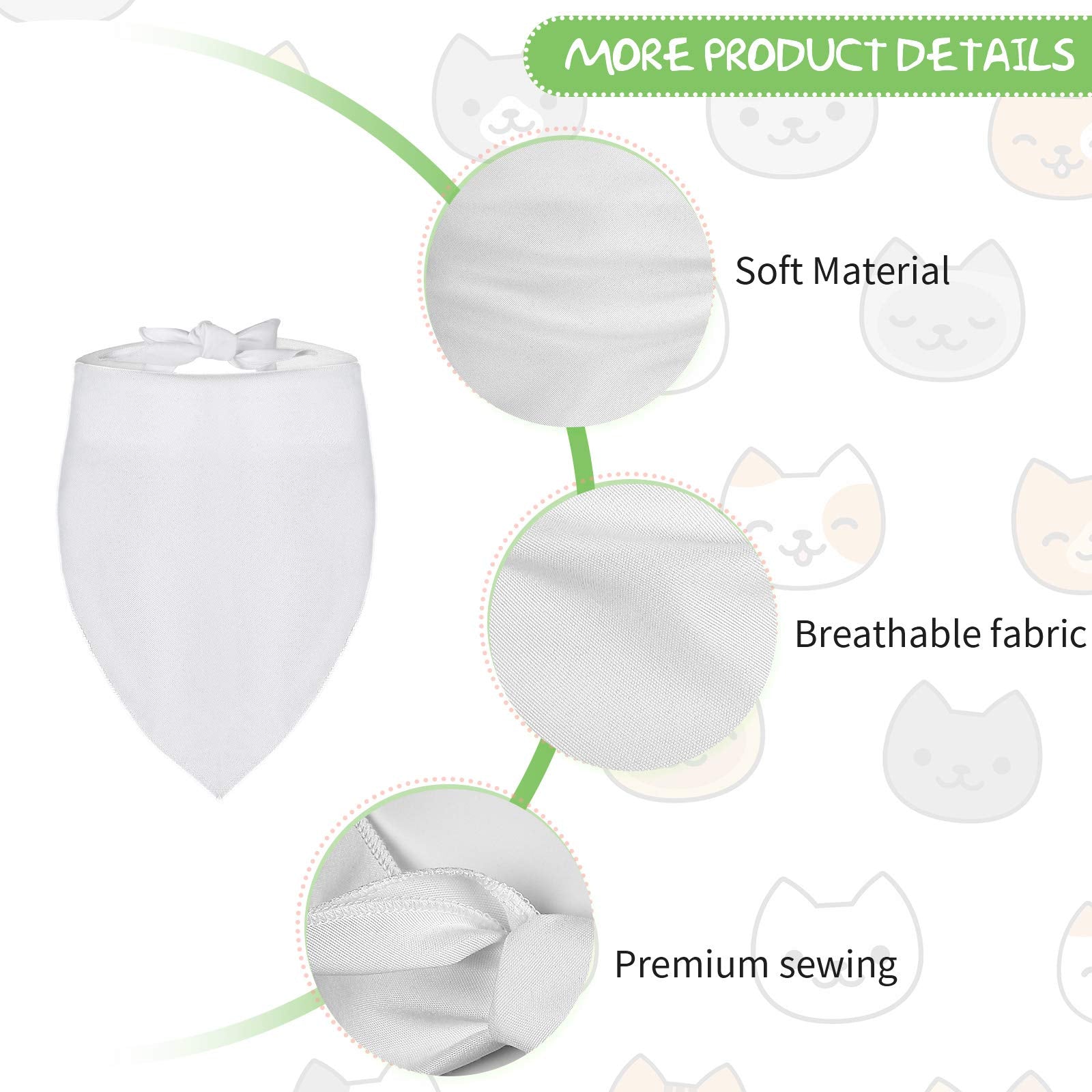 24 Pieces Sublimation Blank Dog Bandanas Solid White Diy Pet Bandanas Triangle Scarf Polyester Pet Heat Transfer Triangle Bibs Kerchief Accessories For Dogs Puppy Cats