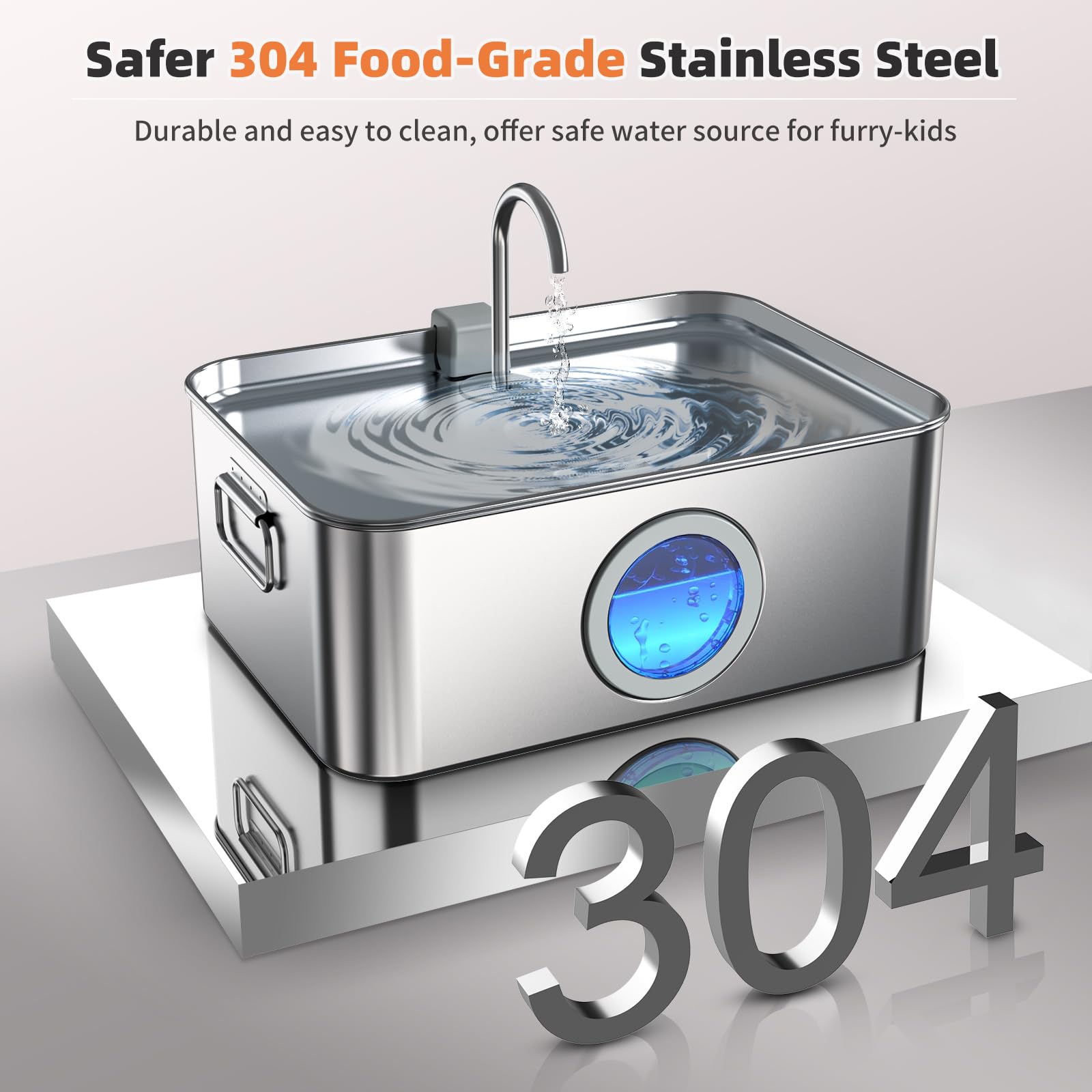 Dog Water Fountain Stainless Steel 12L/410Oz/3.2Gal, Dysj01 Ultra Quiet Pet Water Fountain For Large Dogs Cats & Multi-Pet Home